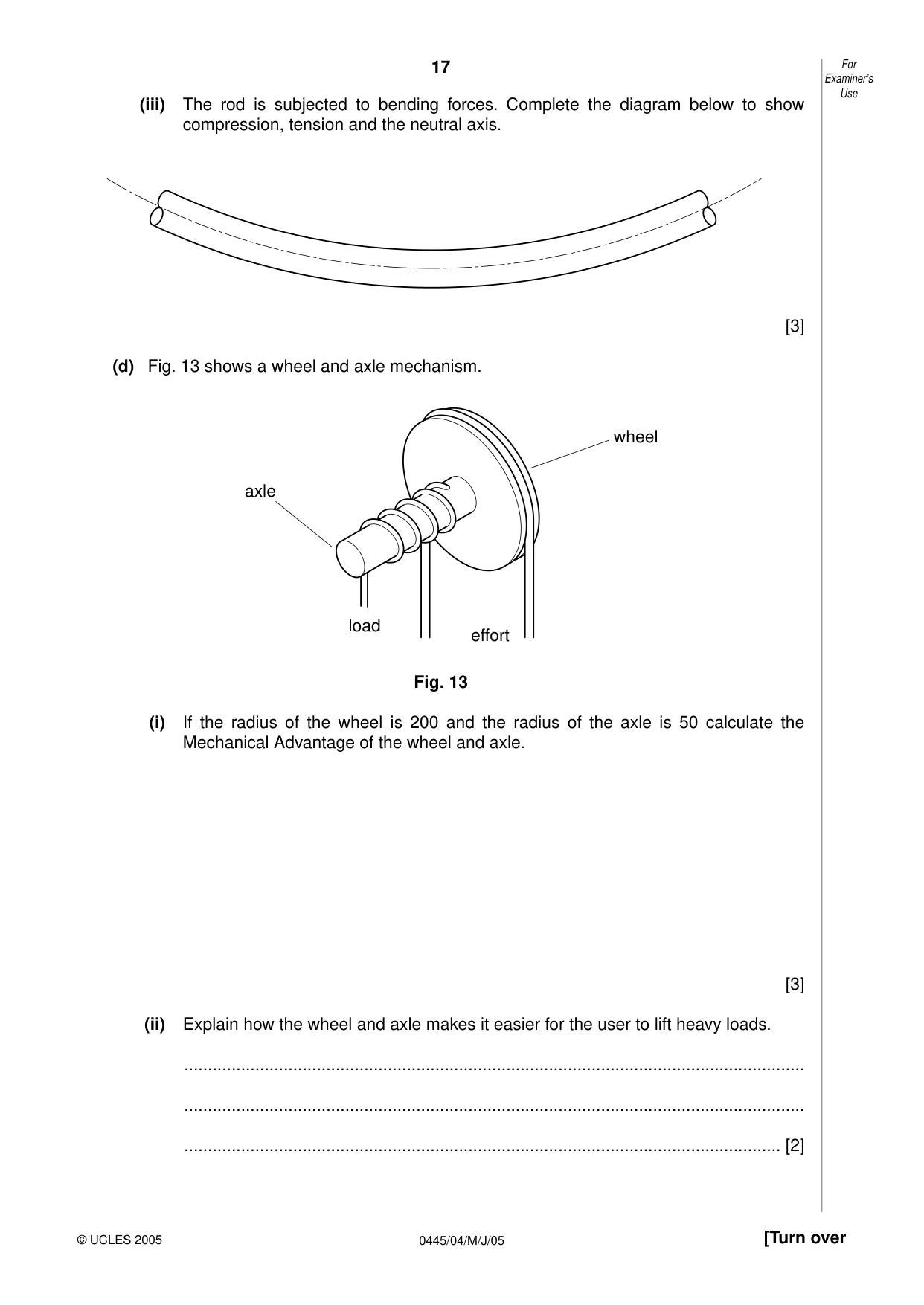 Cambridge IGCSE Design and Technology 0445 2005 May/June Paper 4 · Variant 1 question paper, page 17 of 20