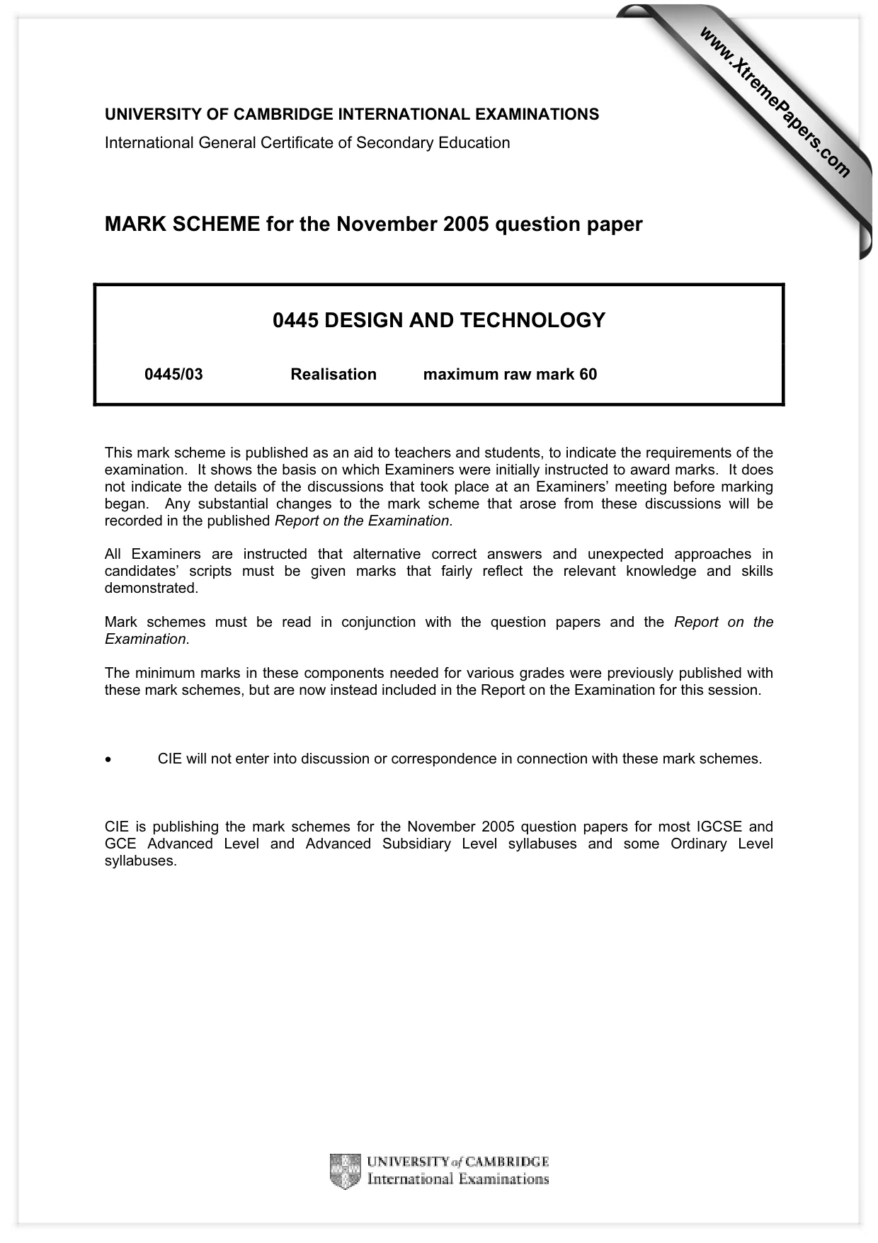 Mark scheme, page 1 of 3