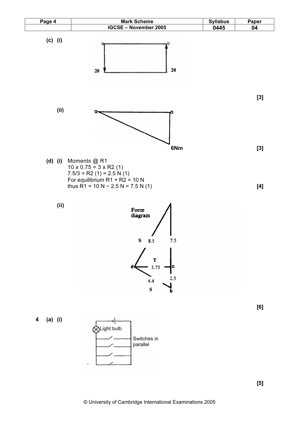 Mark scheme, page 5 of 6