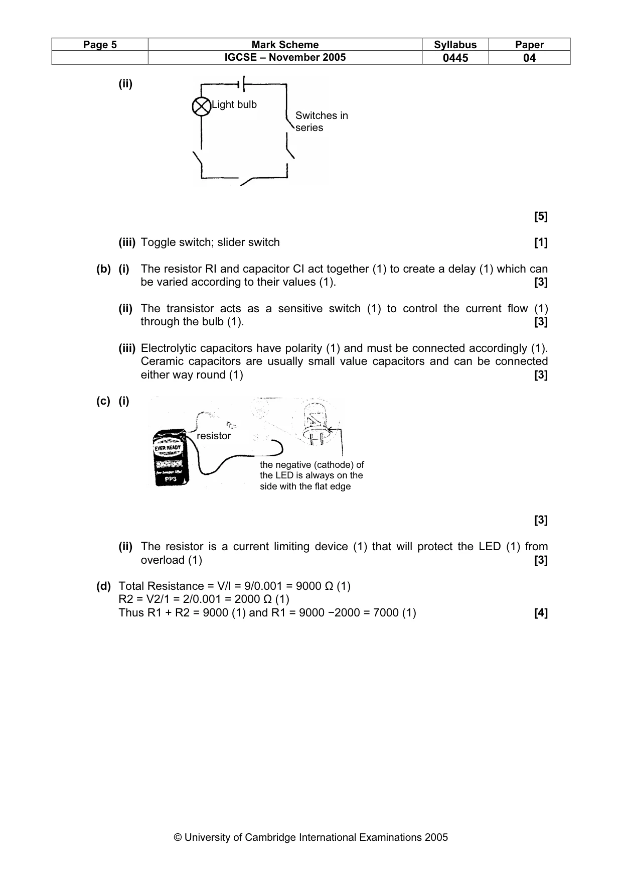 Mark scheme, page 6 of 6