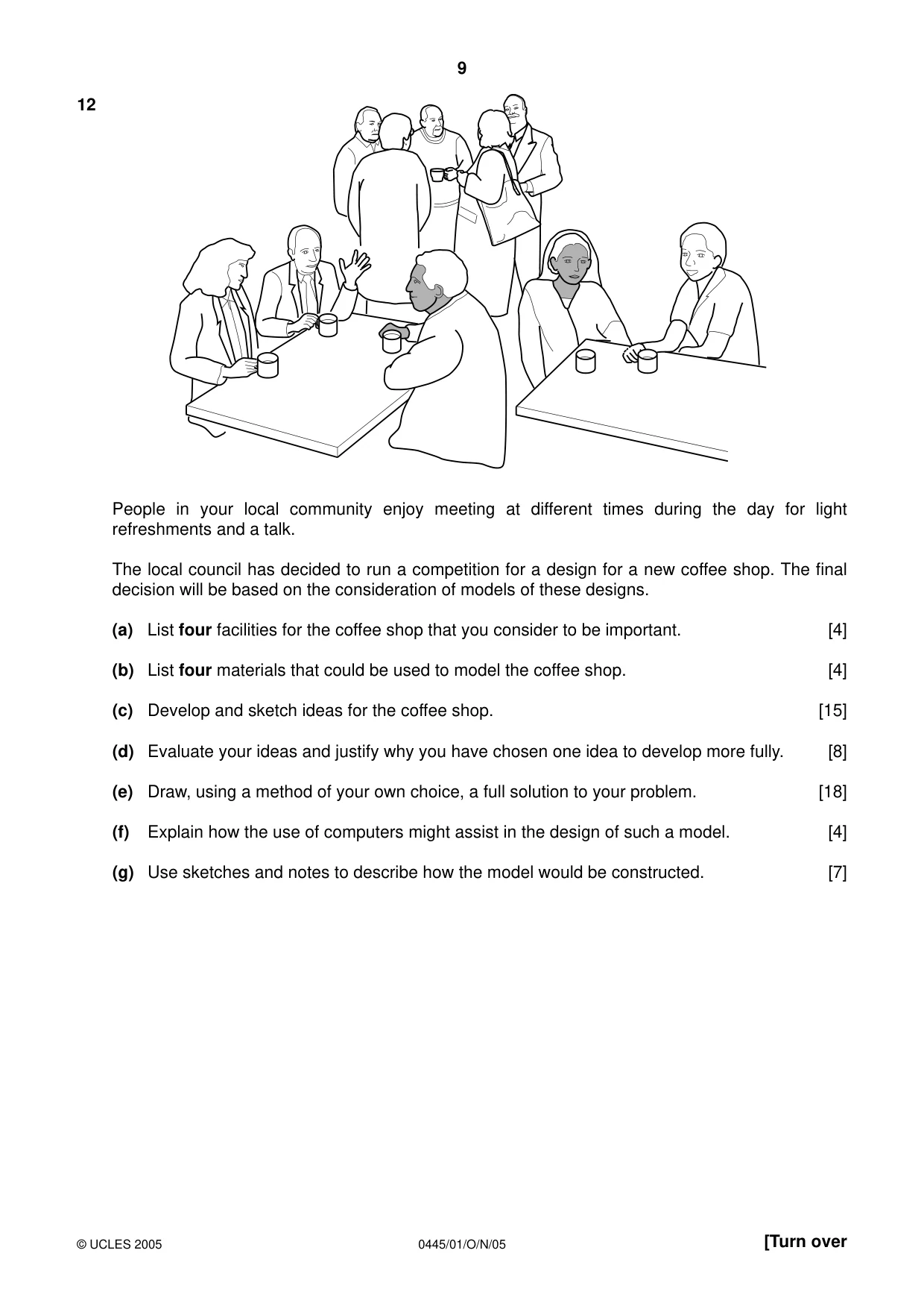 Cambridge IGCSE Design and Technology 0445 2005 Oct/Nov Paper 1 · Variant 1 question paper, page 9 of 12