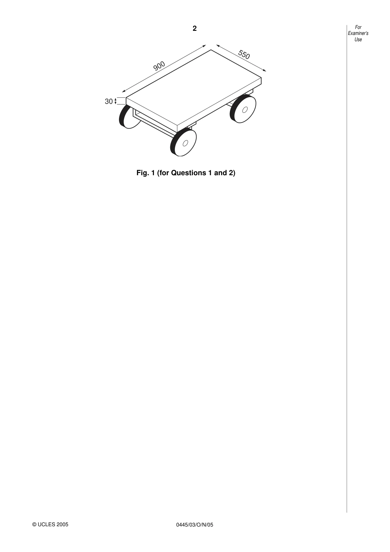 Cambridge IGCSE Design and Technology 0445 2005 Oct/Nov Paper 3 · Variant 1 question paper, page 2 of 16
