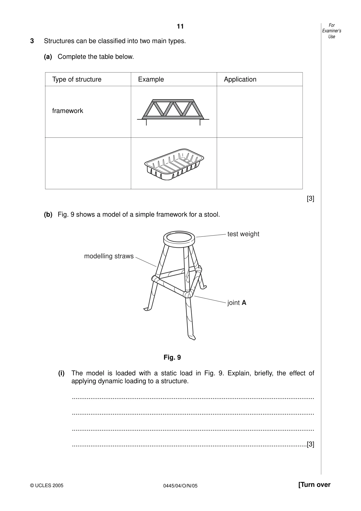 Cambridge IGCSE Design and Technology 0445 2005 Oct/Nov Paper 4 · Variant 1 question paper, page 11 of 20