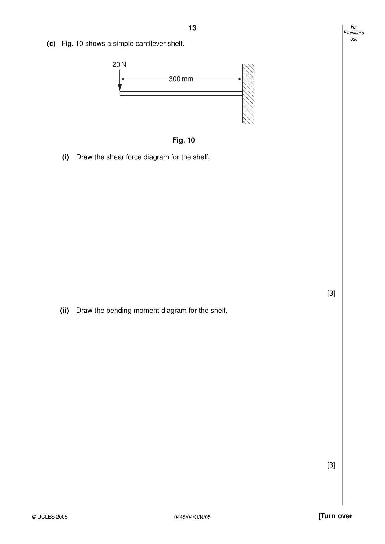 Cambridge IGCSE Design and Technology 0445 2005 Oct/Nov Paper 4 · Variant 1 question paper, page 13 of 20