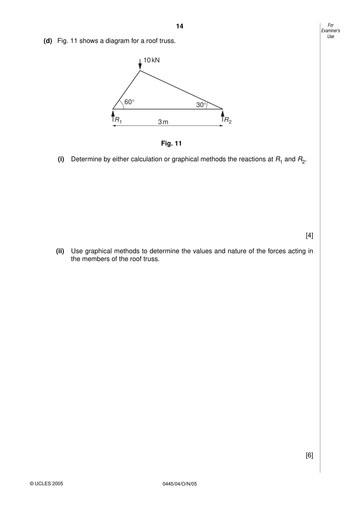 Cambridge IGCSE Design and Technology 0445 2005 Oct/Nov Paper 4 · Variant 1 question paper, page 14 of 20