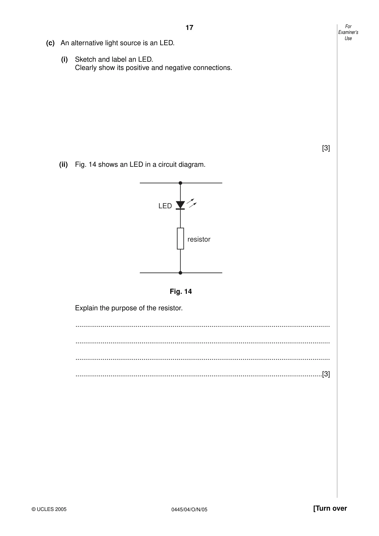 Cambridge IGCSE Design and Technology 0445 2005 Oct/Nov Paper 4 · Variant 1 question paper, page 17 of 20