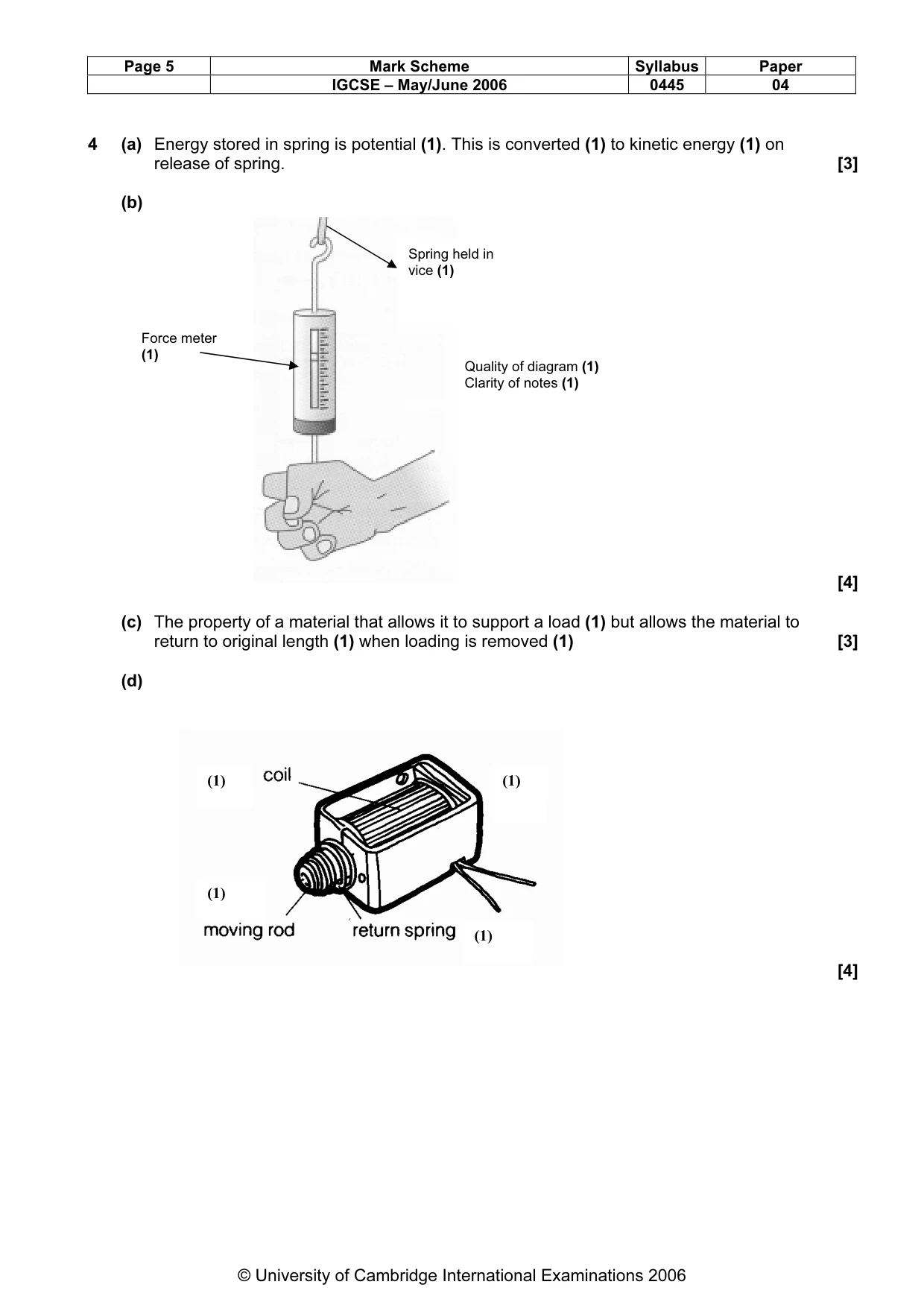 Mark scheme, page 6 of 7