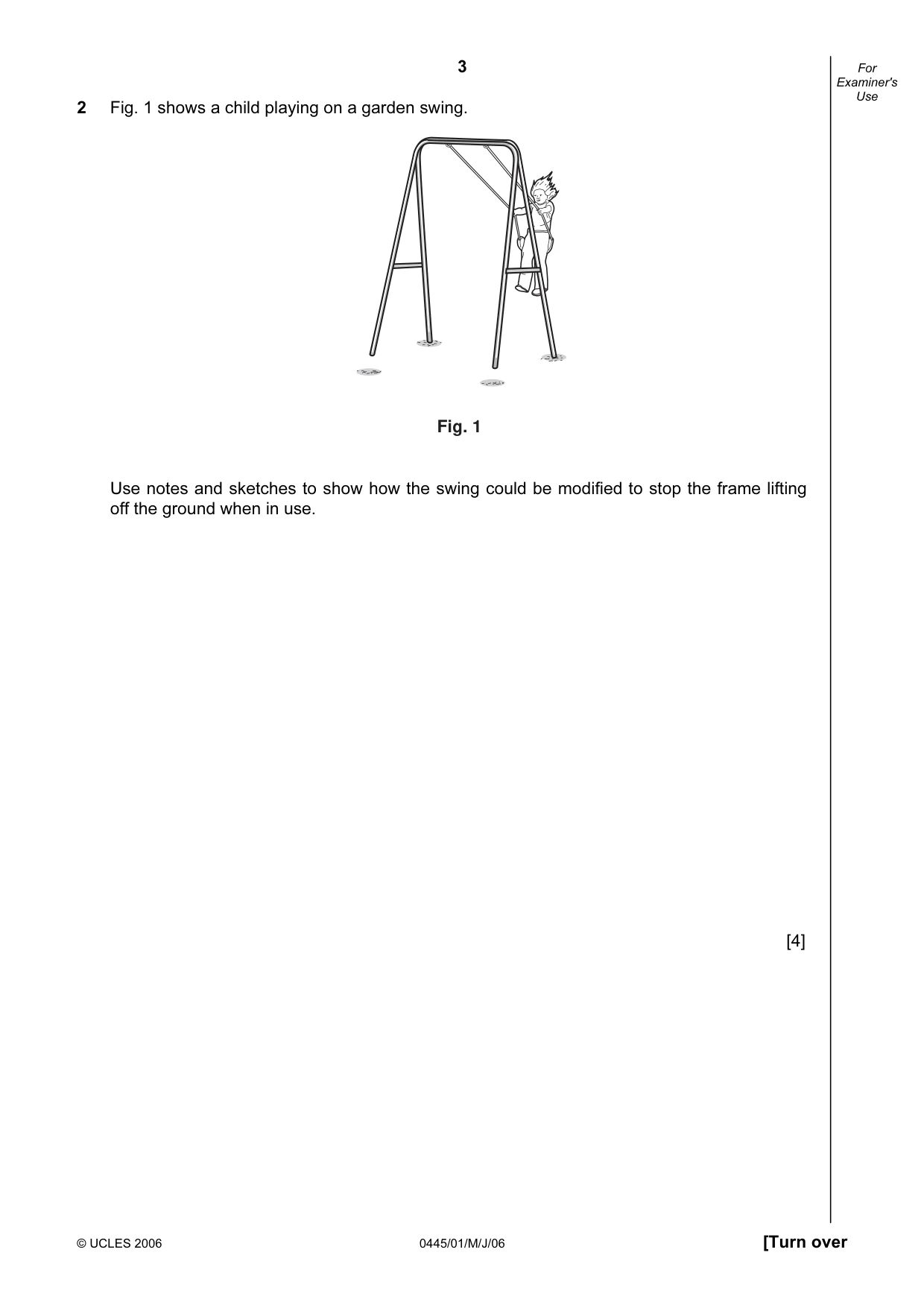 Cambridge IGCSE Design and Technology 0445 2006 May/June Paper 1 · Variant 1 question paper, page 3 of 12