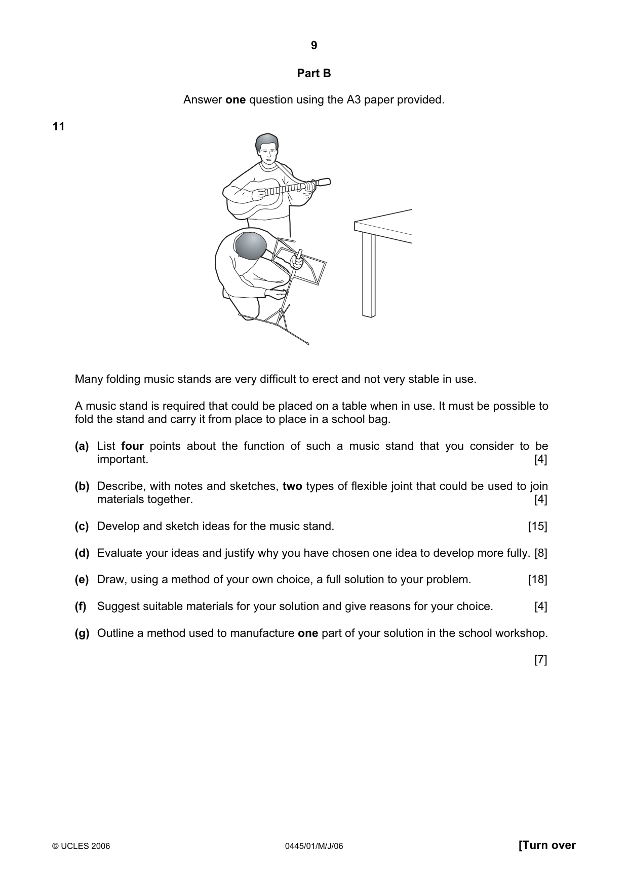 Cambridge IGCSE Design and Technology 0445 2006 May/June Paper 1 · Variant 1 question paper, page 9 of 12