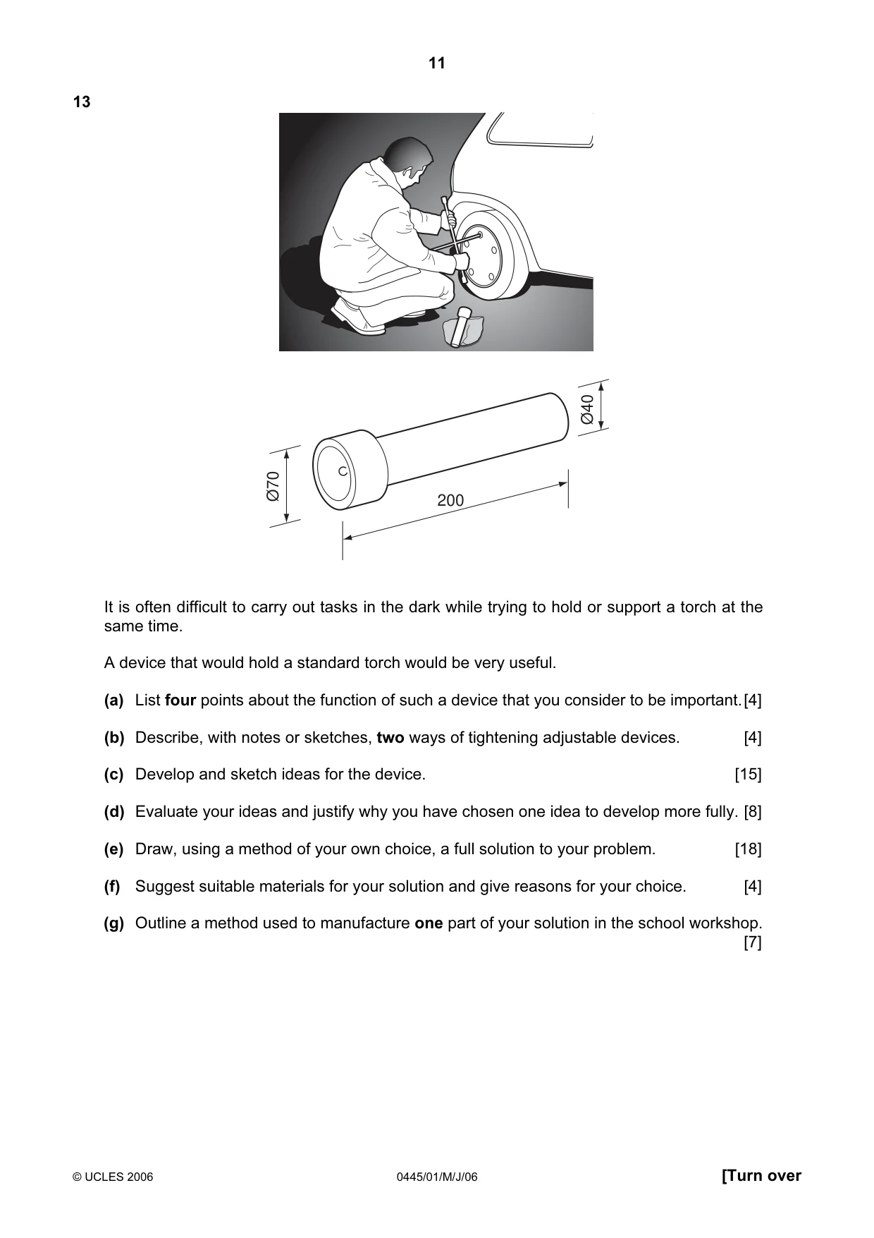 Cambridge IGCSE Design and Technology 0445 2006 May/June Paper 1 · Variant 1 question paper, page 11 of 12