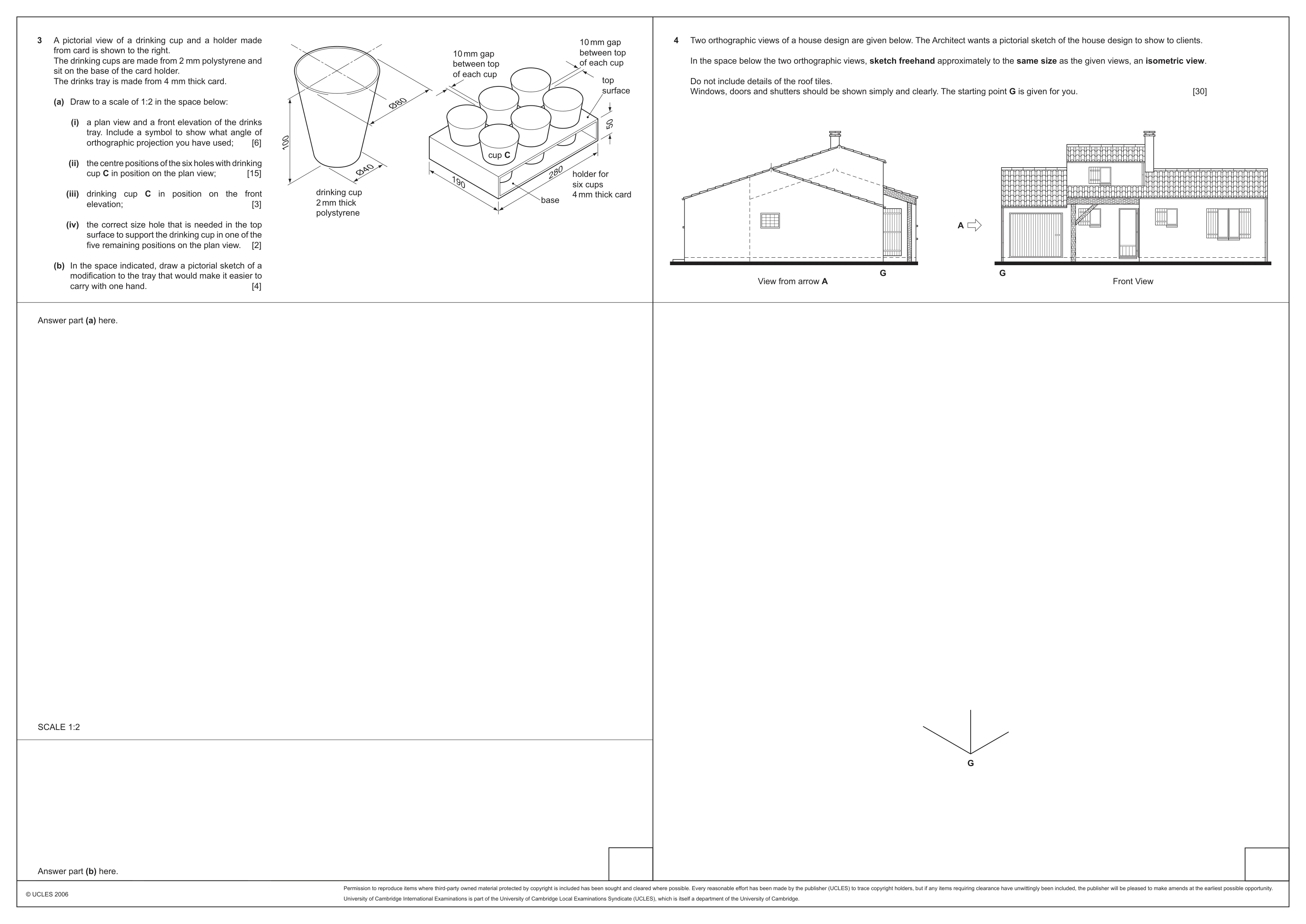Cambridge IGCSE Design and Technology 0445 2006 May/June Paper 2 · Variant 1 question paper, page 2 of 2