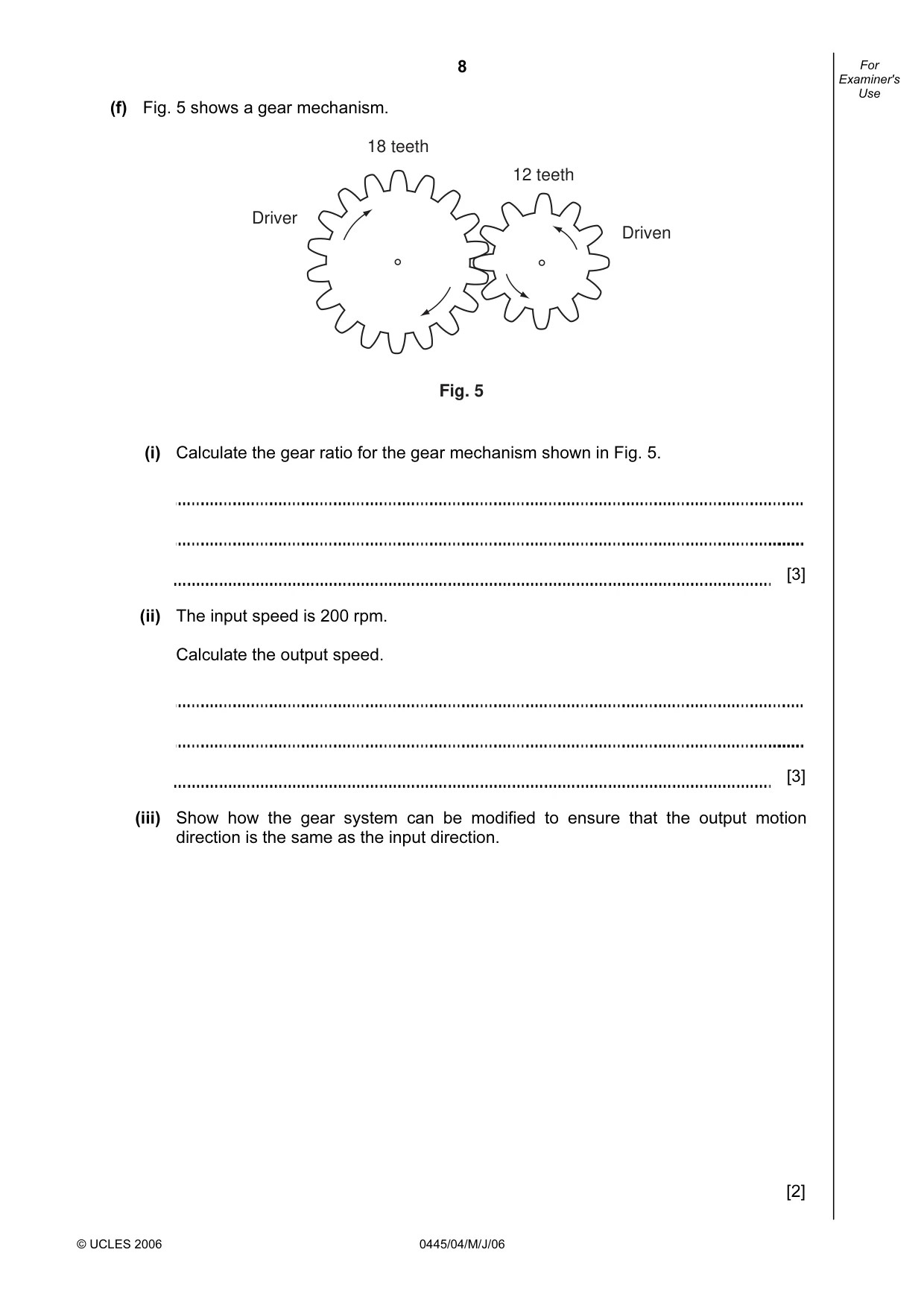 Cambridge IGCSE Design and Technology 0445 2006 May/June Paper 4 · Variant 1 question paper, page 8 of 16