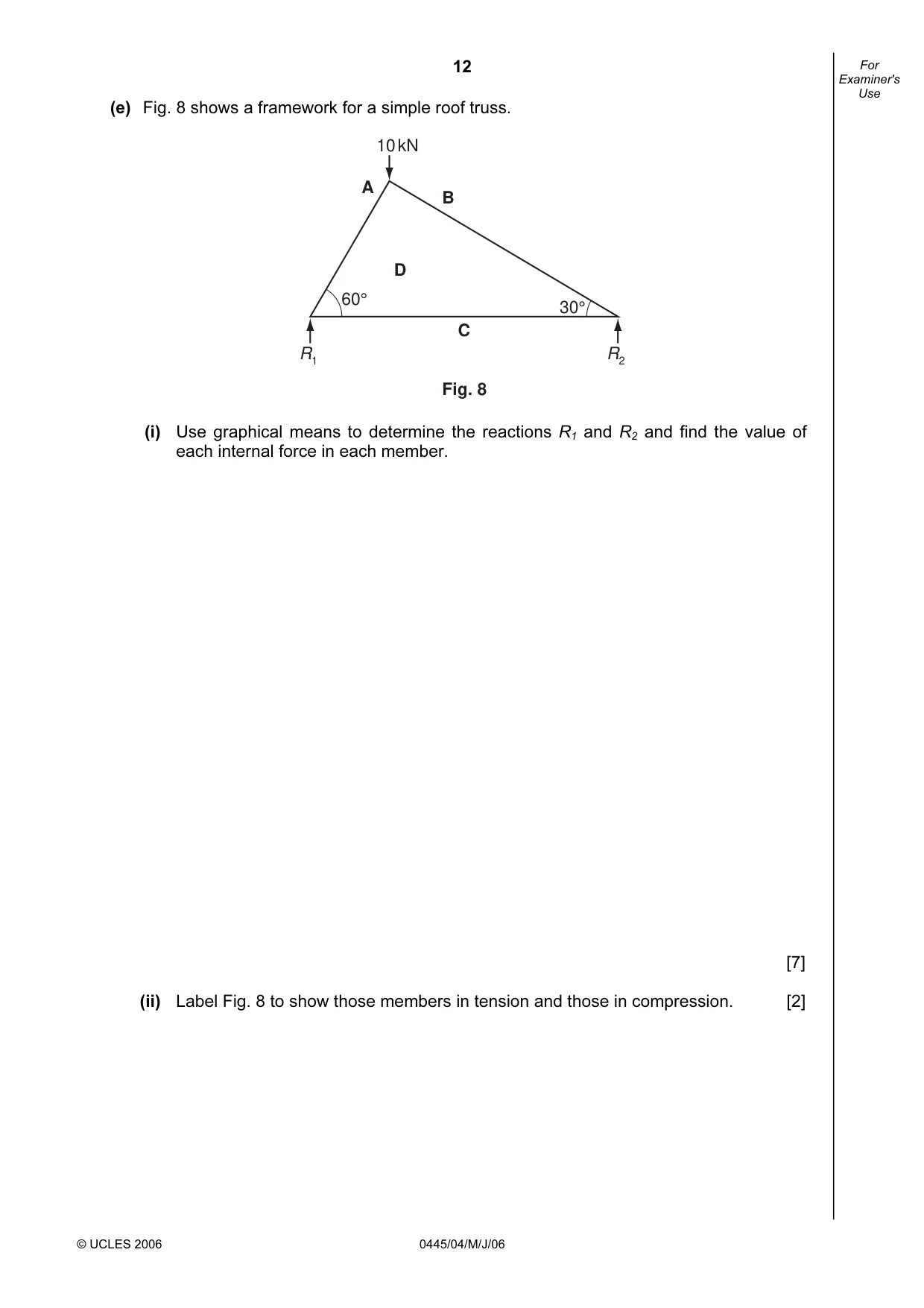 Cambridge IGCSE Design and Technology 0445 2006 May/June Paper 4 · Variant 1 question paper, page 12 of 16