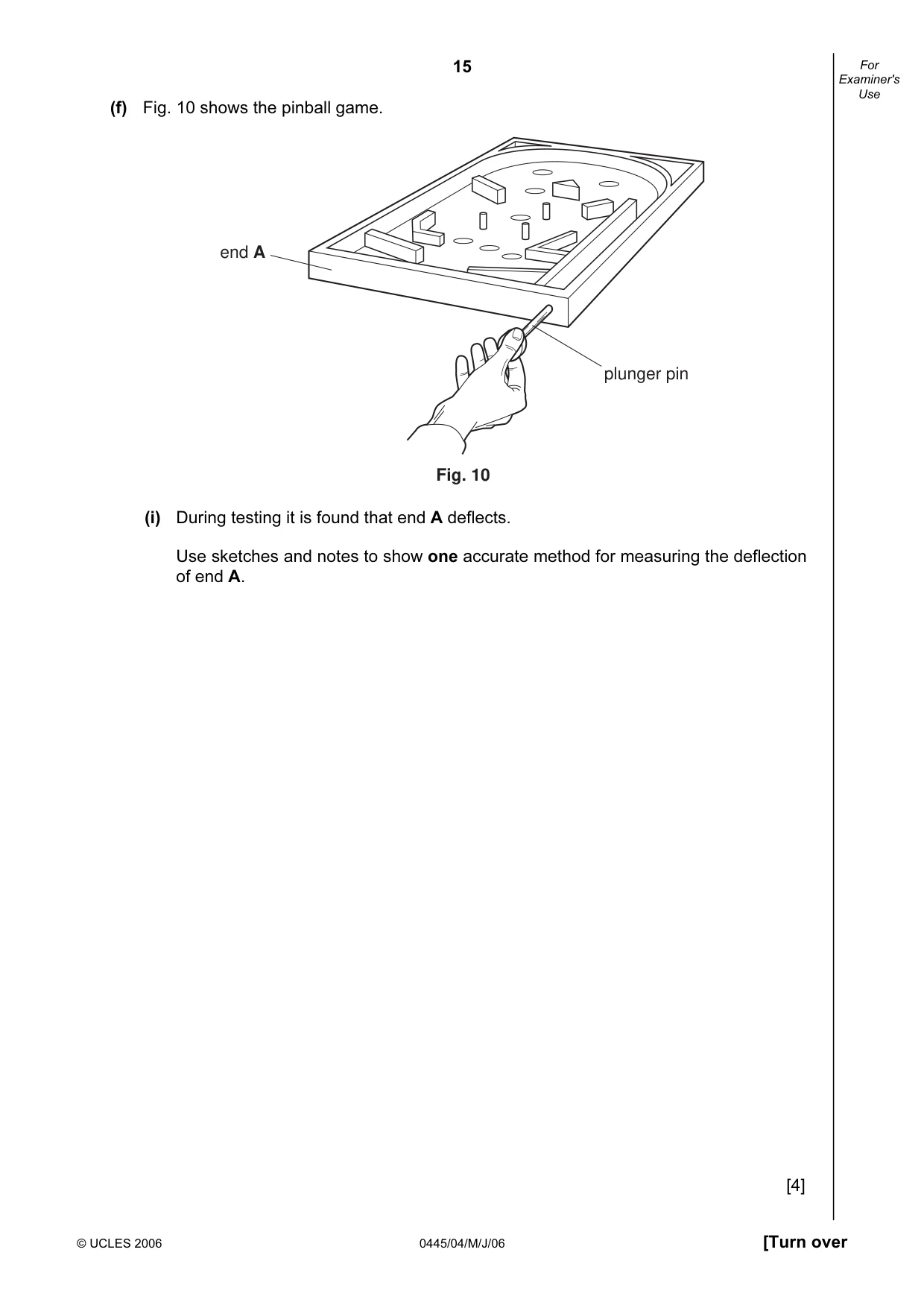 Cambridge IGCSE Design and Technology 0445 2006 May/June Paper 4 · Variant 1 question paper, page 15 of 16