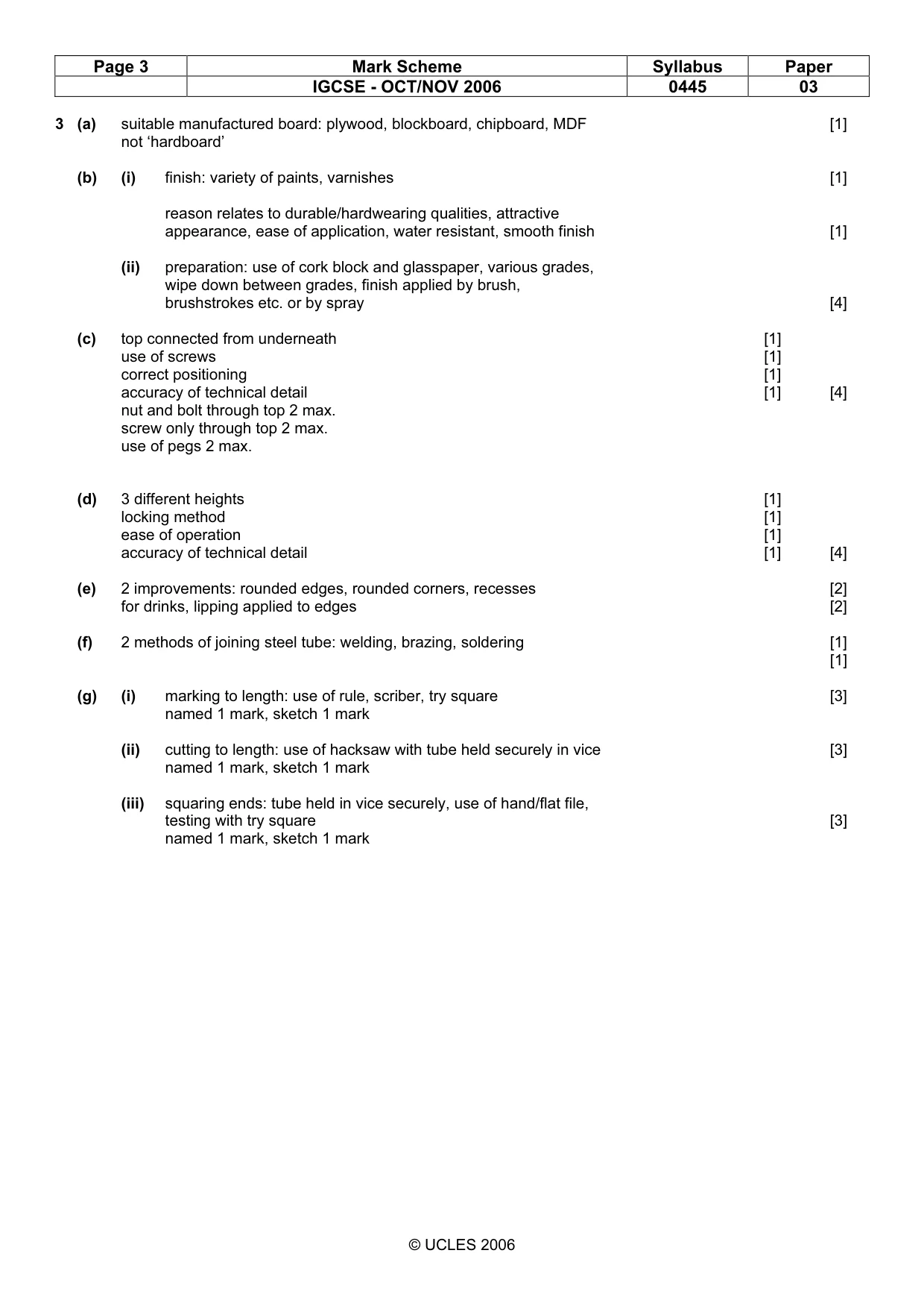 Mark scheme, page 3 of 4