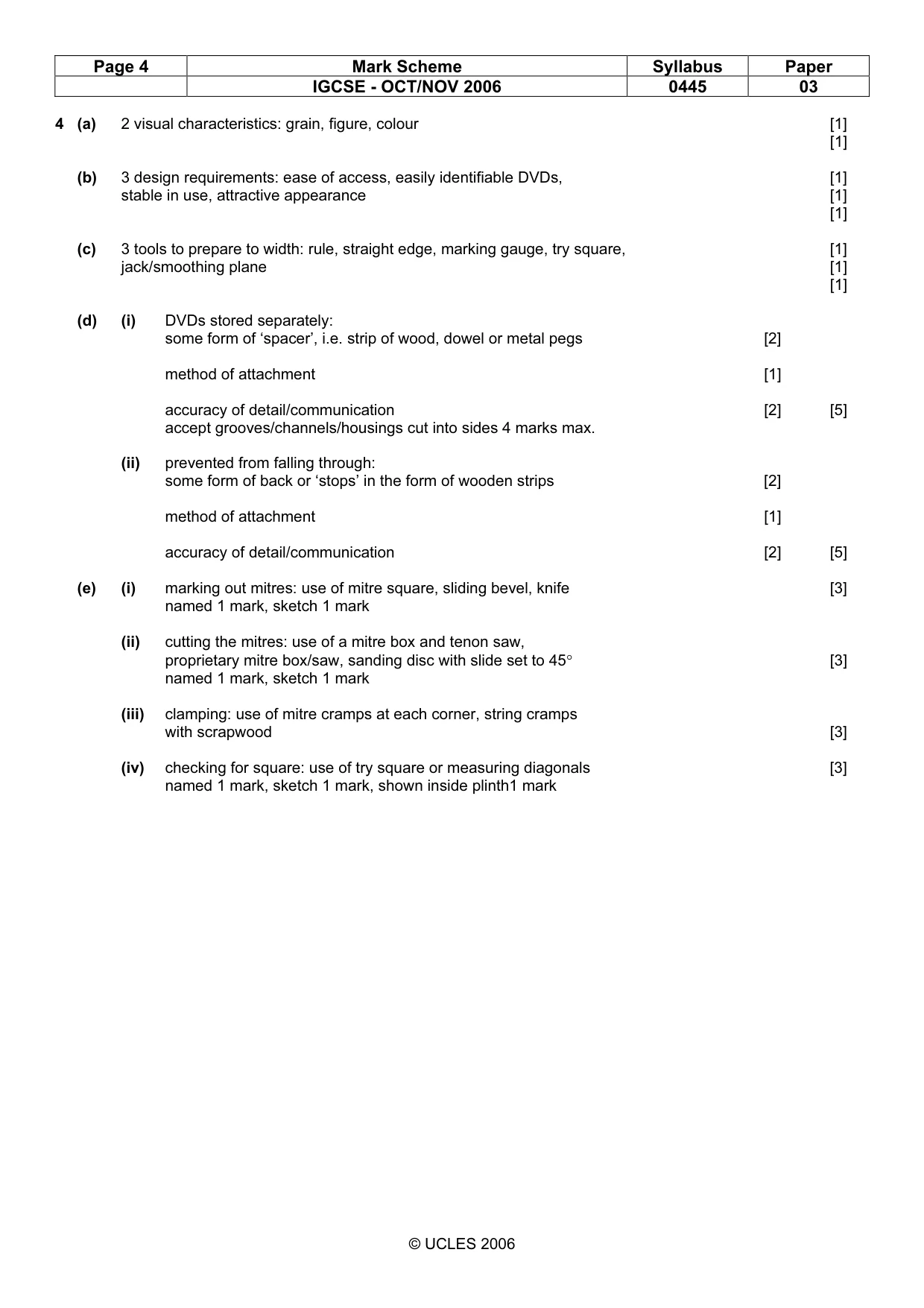 Mark scheme, page 4 of 4