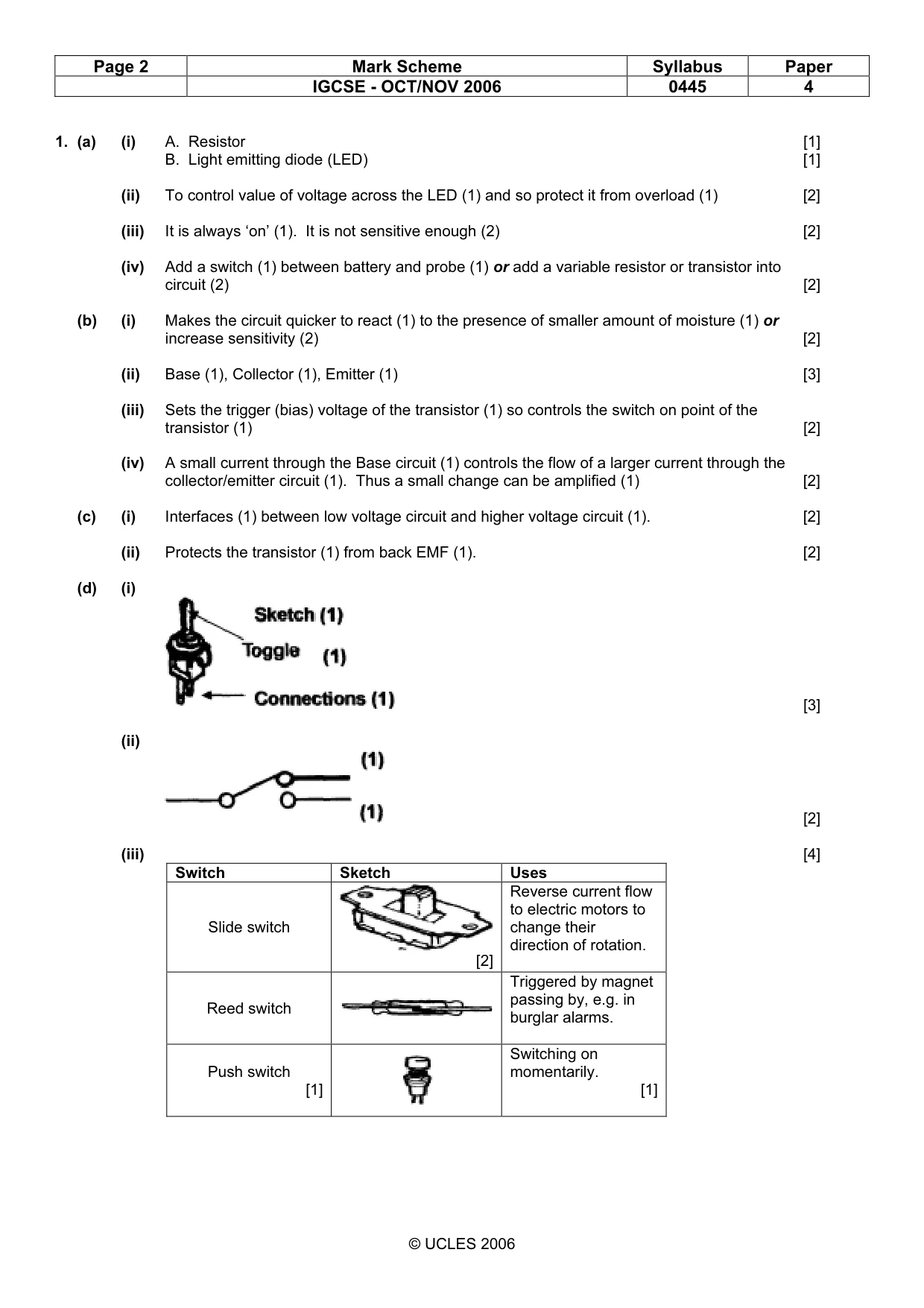 Mark scheme, page 2 of 6