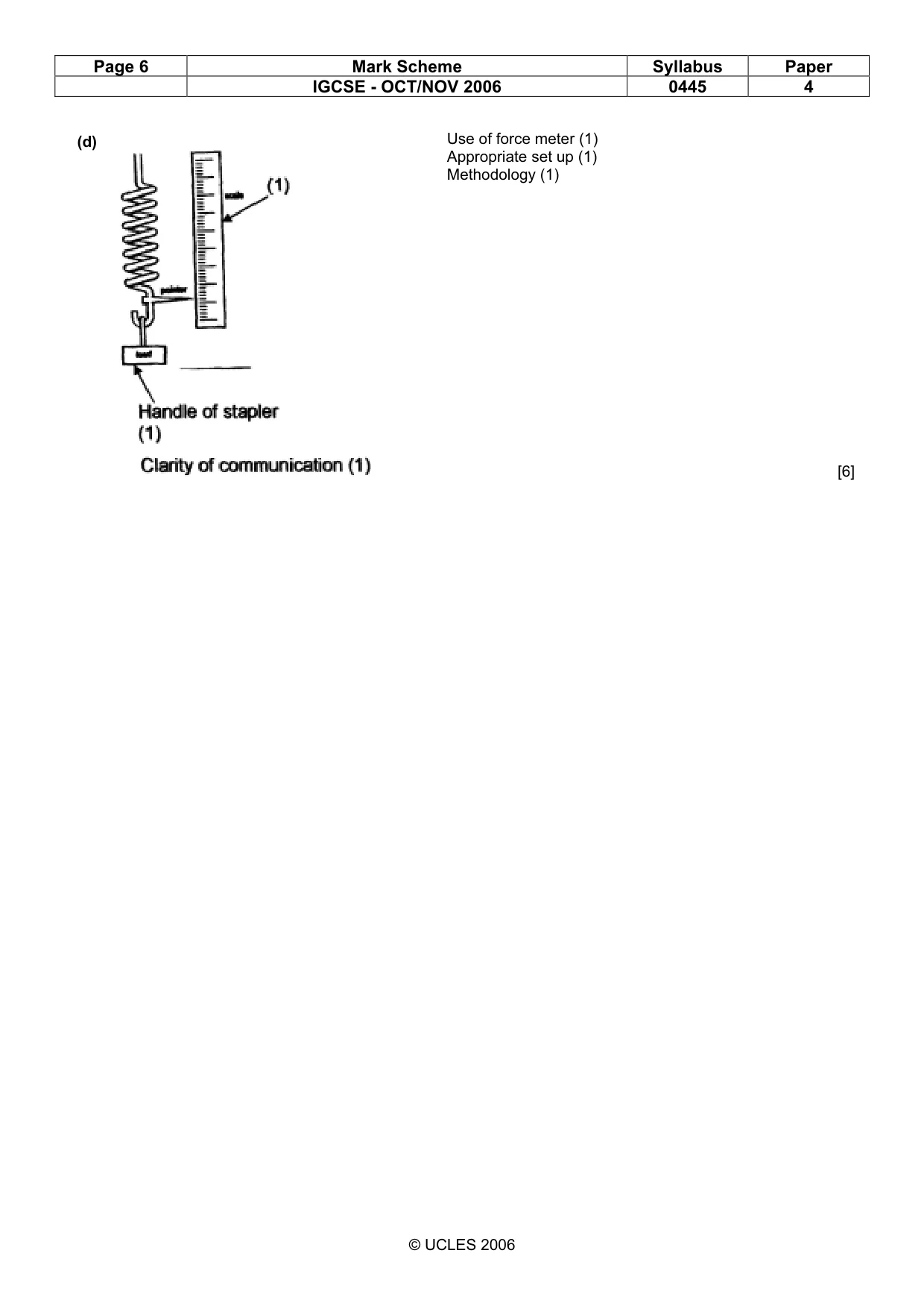 Mark scheme, page 6 of 6