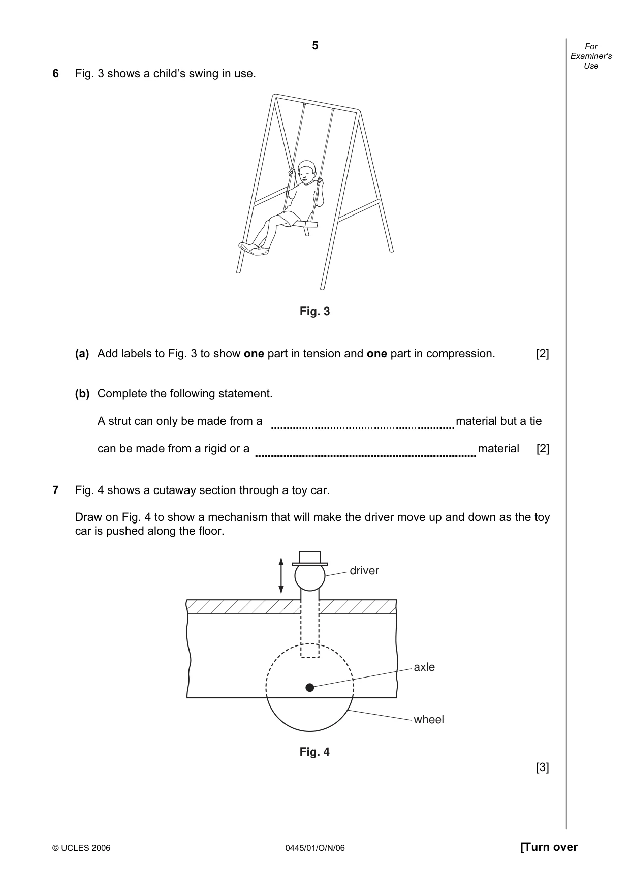 Cambridge IGCSE Design and Technology 0445 2006 Oct/Nov Paper 1 · Variant 1 question paper, page 5 of 12