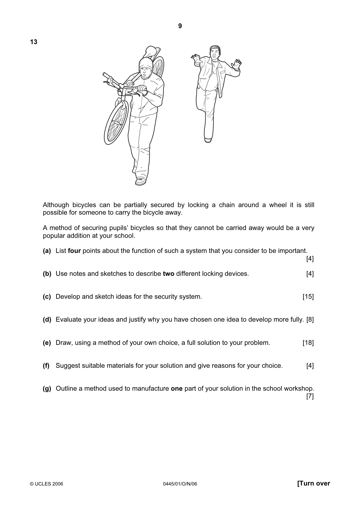 Cambridge IGCSE Design and Technology 0445 2006 Oct/Nov Paper 1 · Variant 1 question paper, page 9 of 12