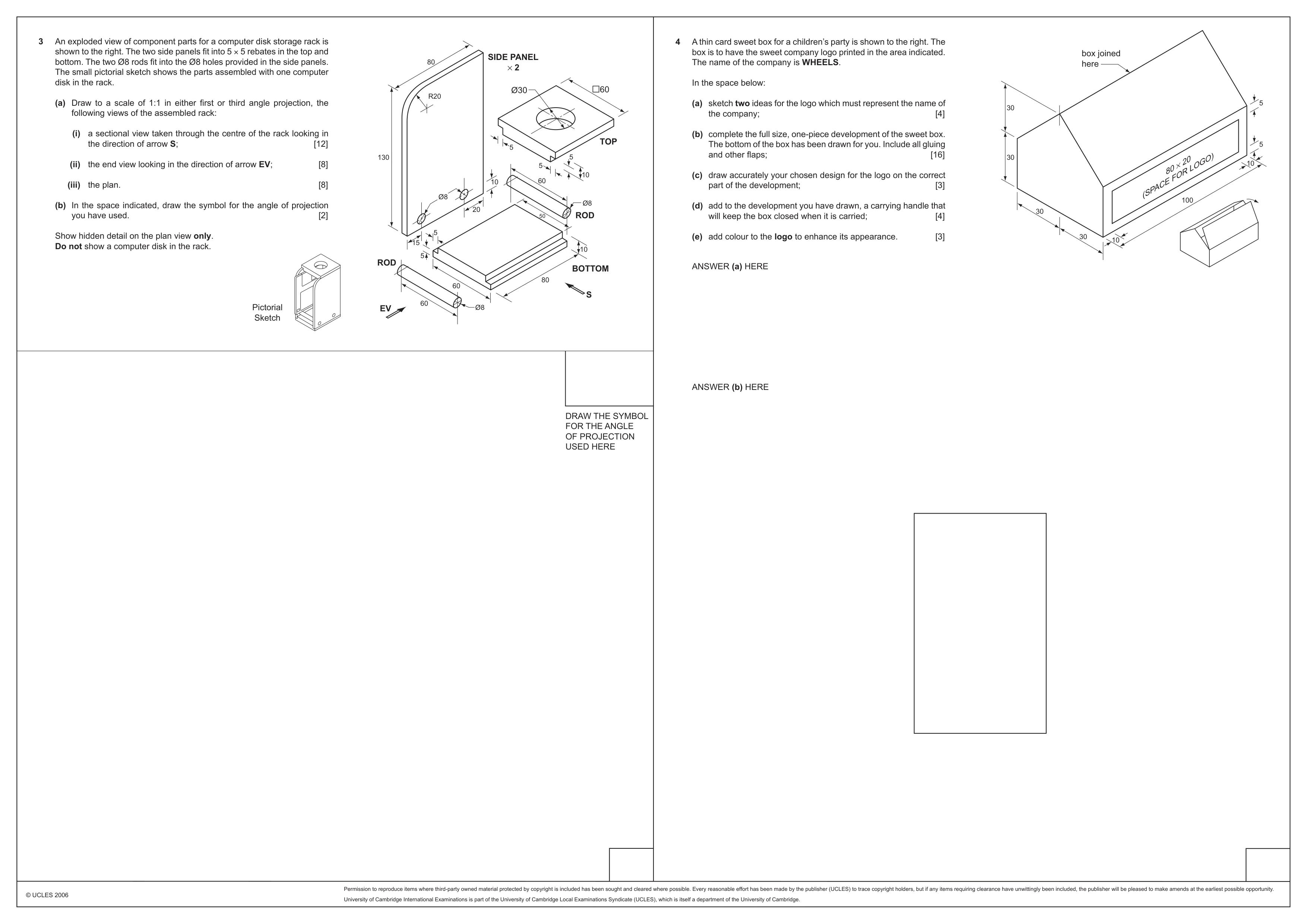 Cambridge IGCSE Design and Technology 0445 2006 Oct/Nov Paper 2 · Variant 1 question paper, page 2 of 2