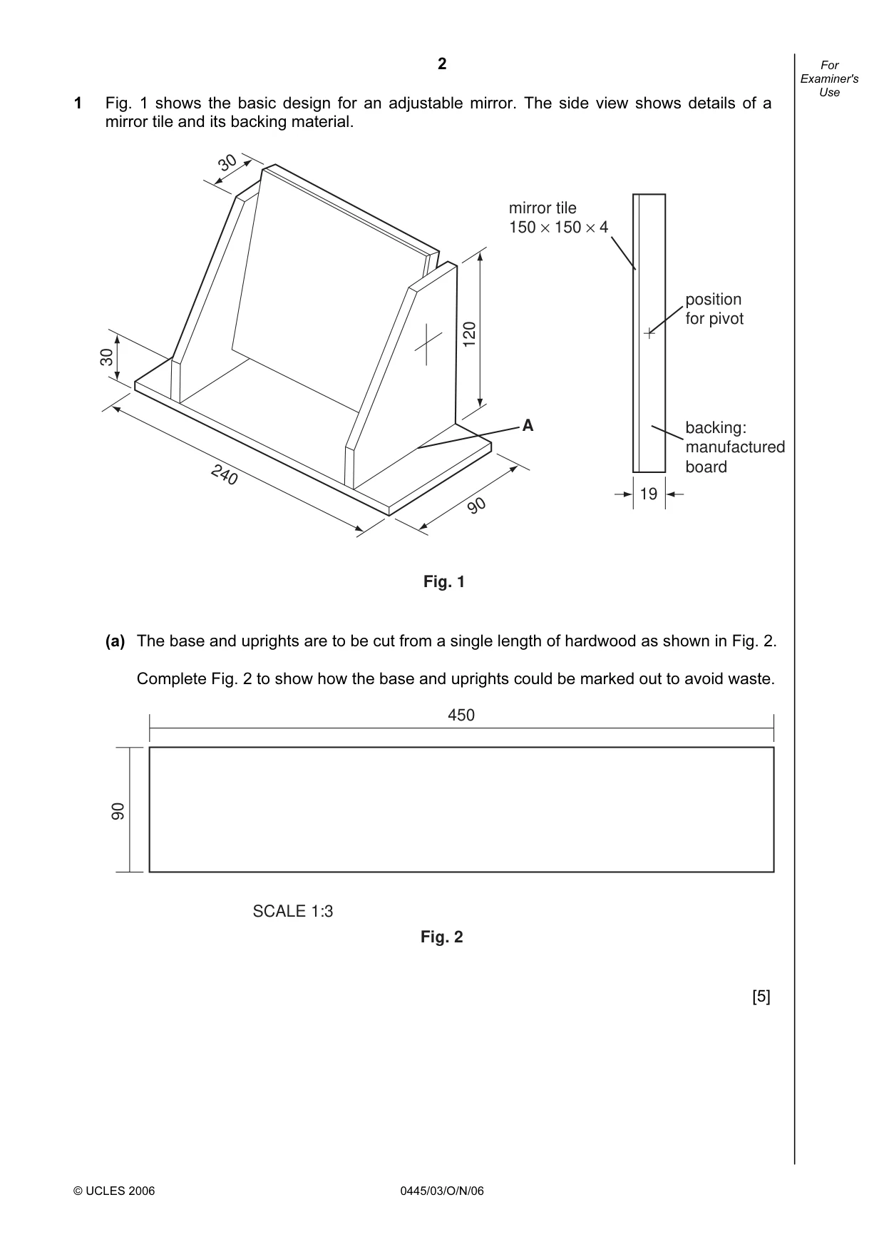 Cambridge IGCSE Design and Technology 0445 2006 Oct/Nov Paper 3 · Variant 1 question paper, page 2 of 20