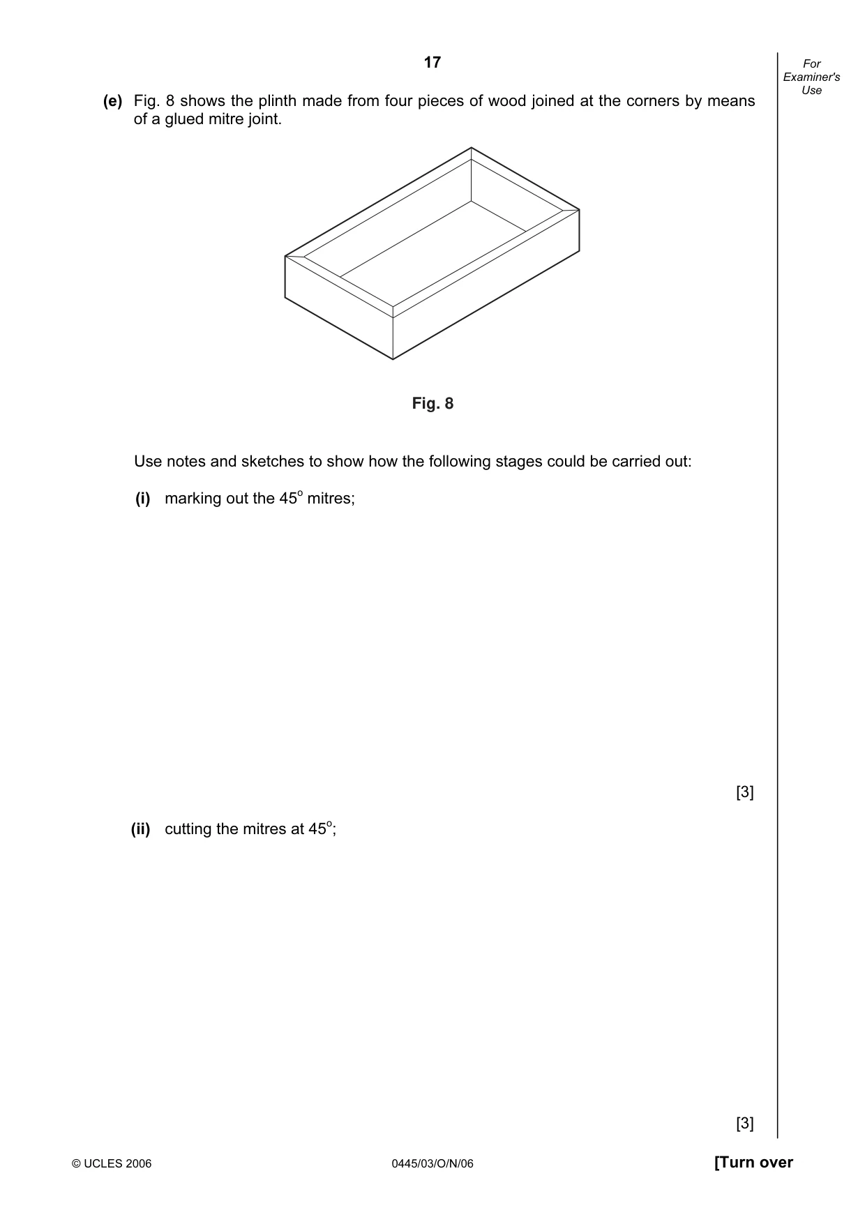Cambridge IGCSE Design and Technology 0445 2006 Oct/Nov Paper 3 · Variant 1 question paper, page 17 of 20