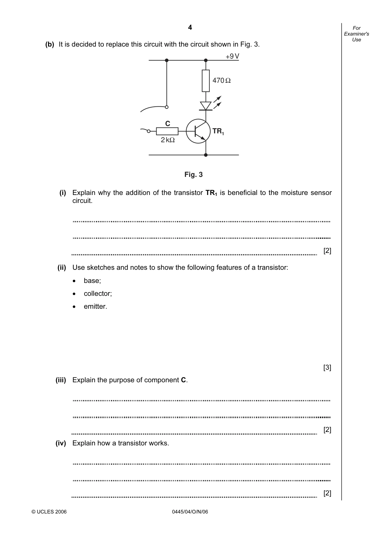 Cambridge IGCSE Design and Technology 0445 2006 Oct/Nov Paper 4 · Variant 1 question paper, page 4 of 20