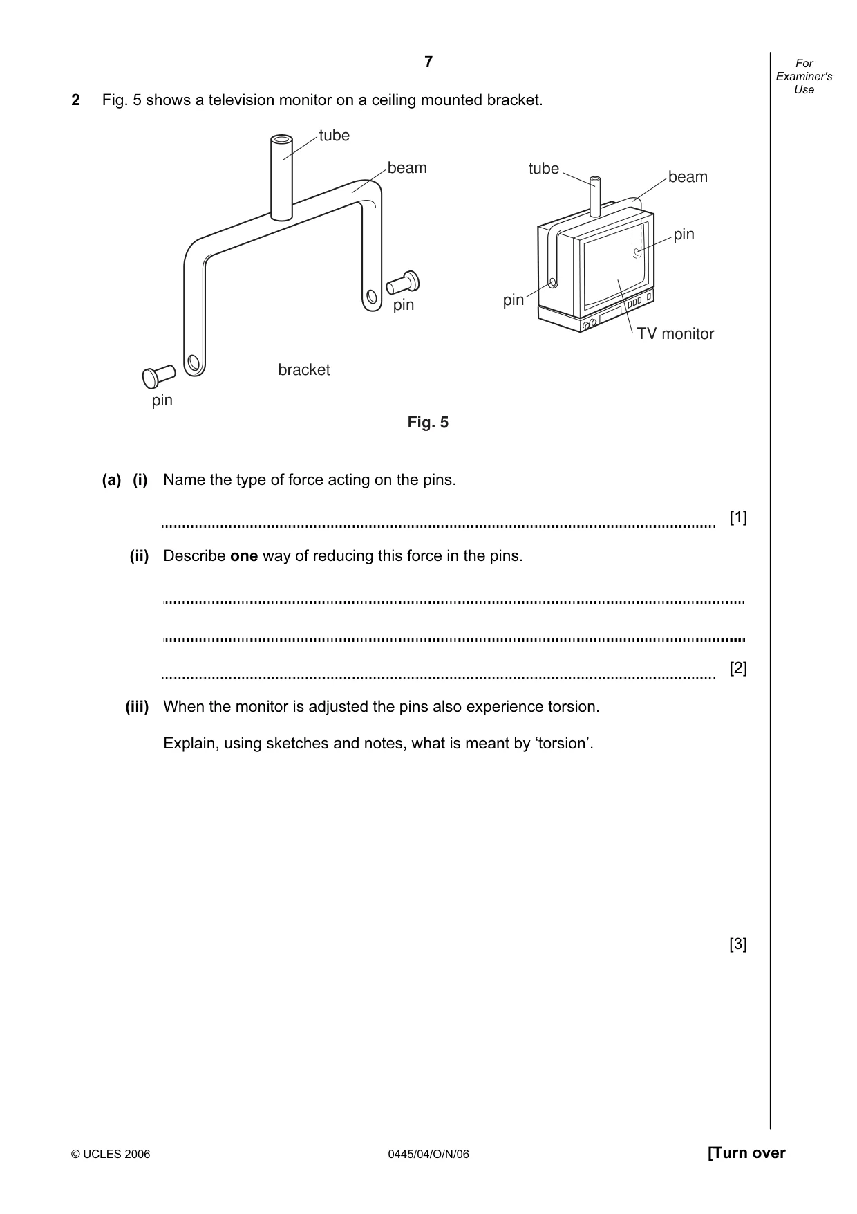 Cambridge IGCSE Design and Technology 0445 2006 Oct/Nov Paper 4 · Variant 1 question paper, page 7 of 20