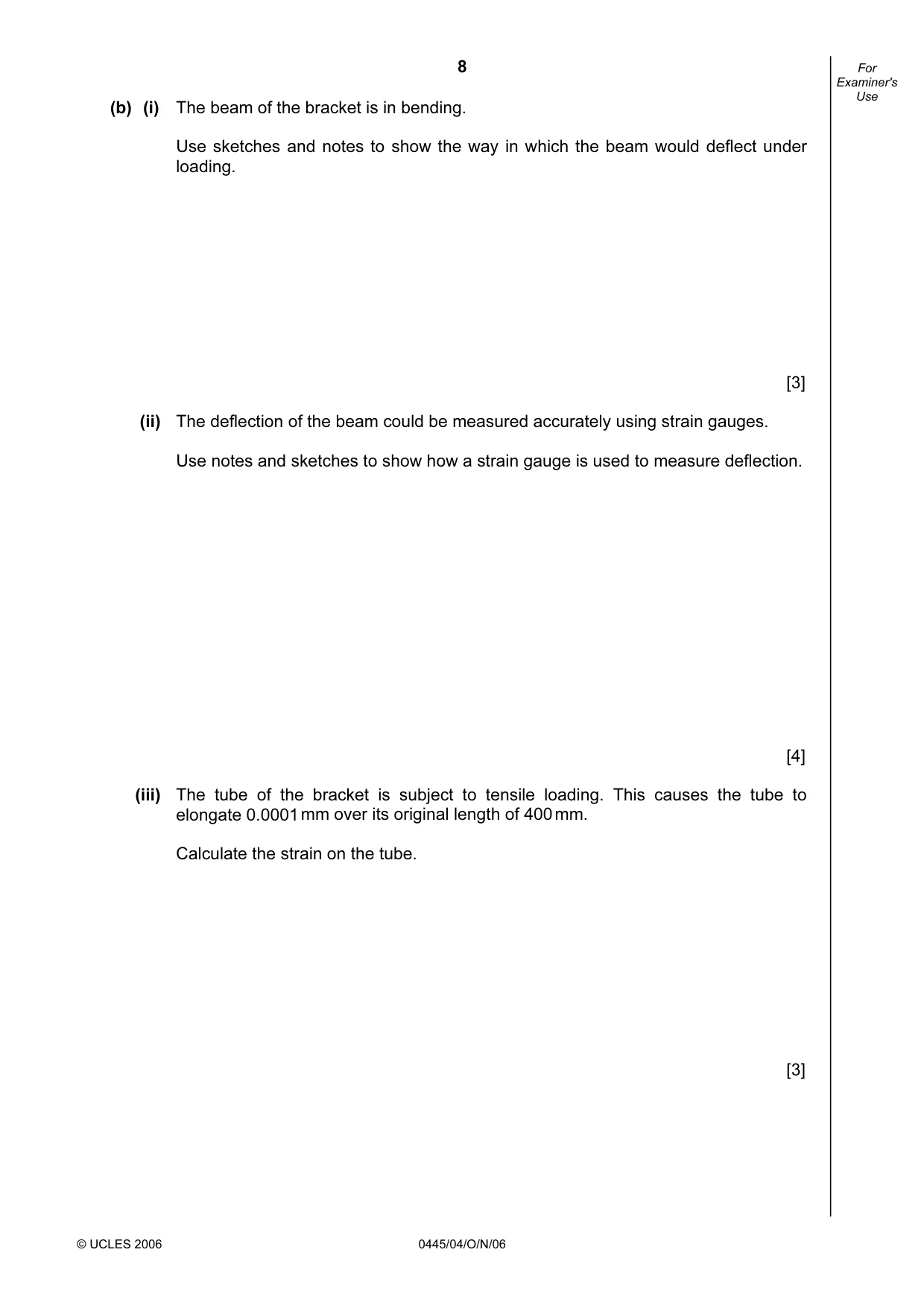 Cambridge IGCSE Design and Technology 0445 2006 Oct/Nov Paper 4 · Variant 1 question paper, page 8 of 20
