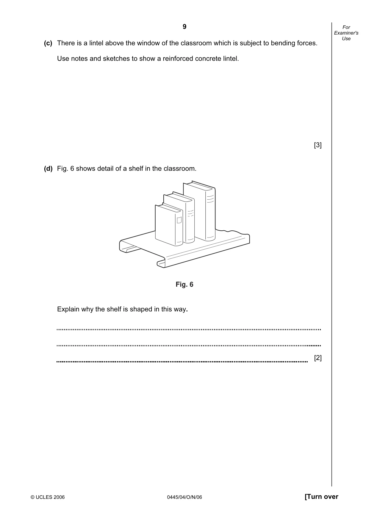 Cambridge IGCSE Design and Technology 0445 2006 Oct/Nov Paper 4 · Variant 1 question paper, page 9 of 20