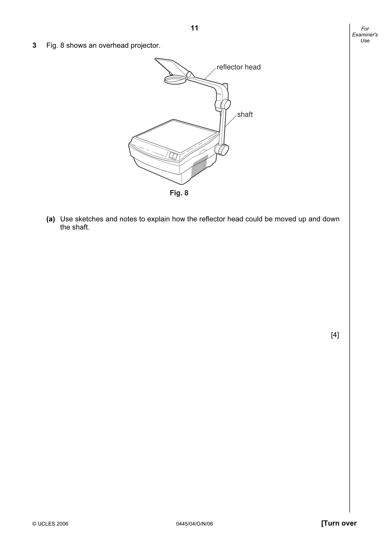 Cambridge IGCSE Design and Technology 0445 2006 Oct/Nov Paper 4 · Variant 1 question paper, page 11 of 20