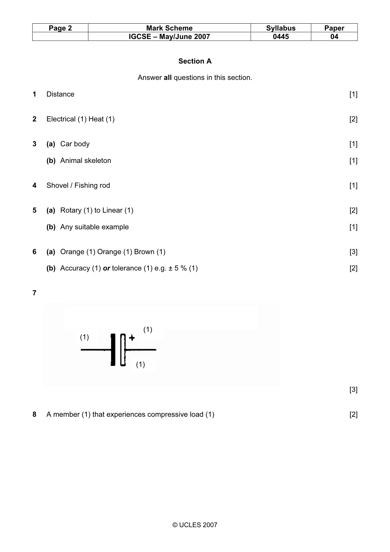 Mark scheme, page 2 of 7