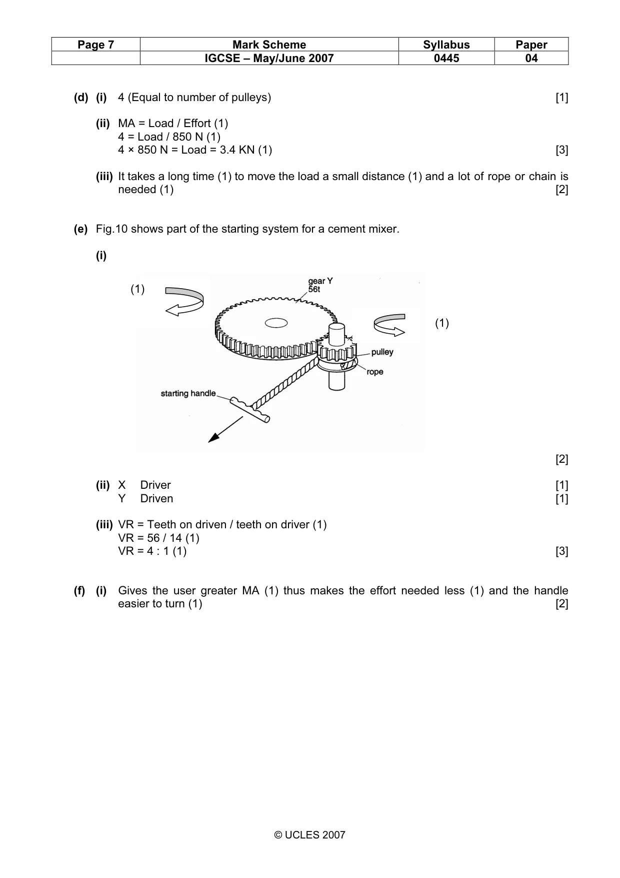 Mark scheme, page 7 of 7
