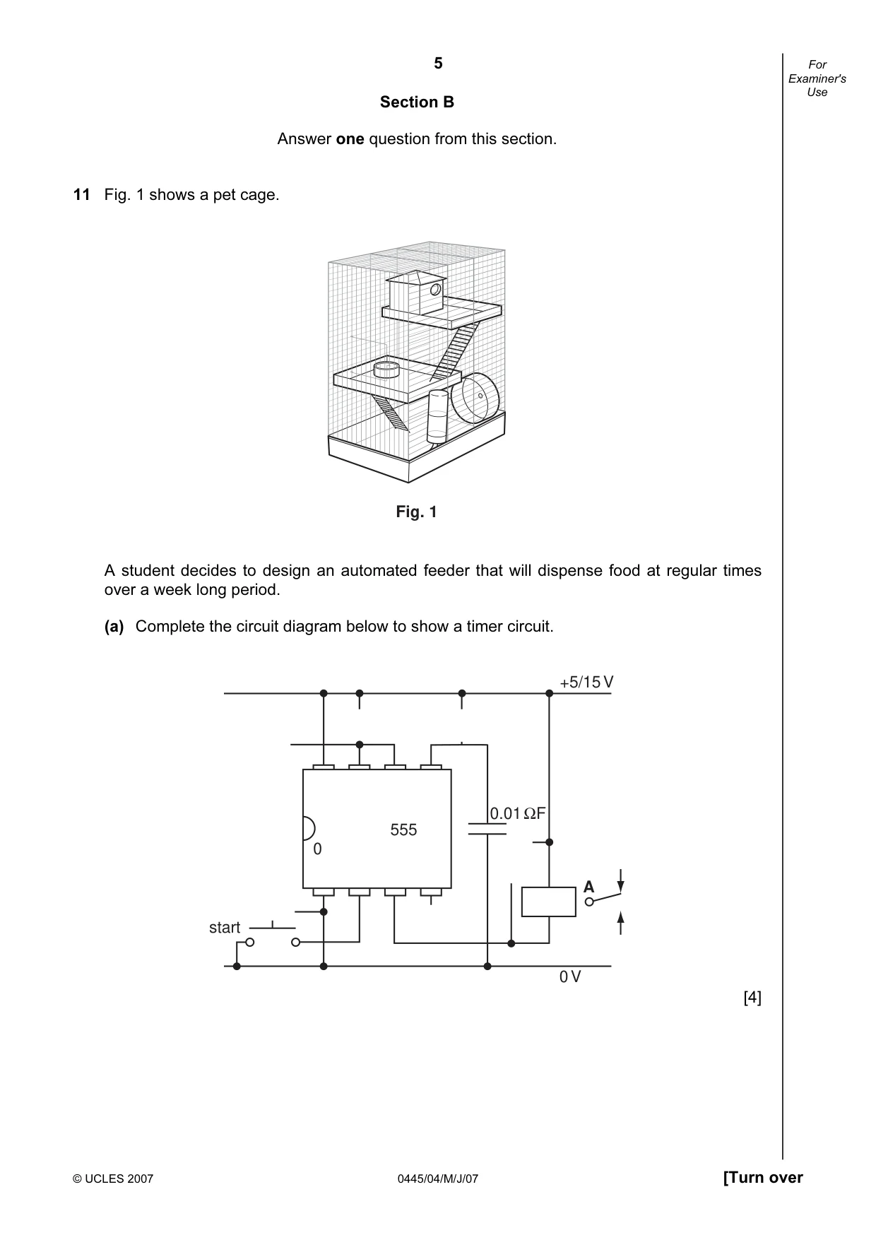 Cambridge IGCSE Design and Technology 0445 2007 May/June Paper 4 · Variant 1 question paper, page 5 of 20
