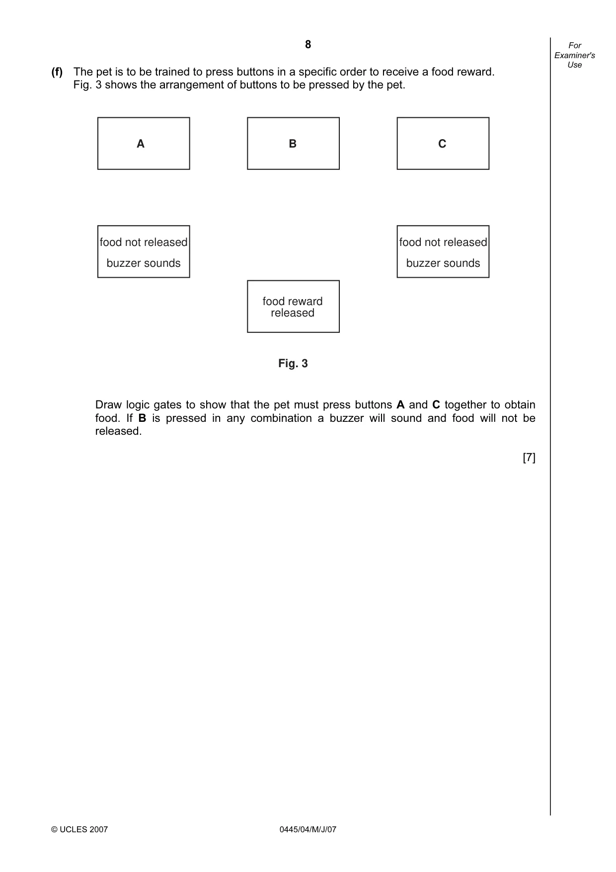 Cambridge IGCSE Design and Technology 0445 2007 May/June Paper 4 · Variant 1 question paper, page 8 of 20