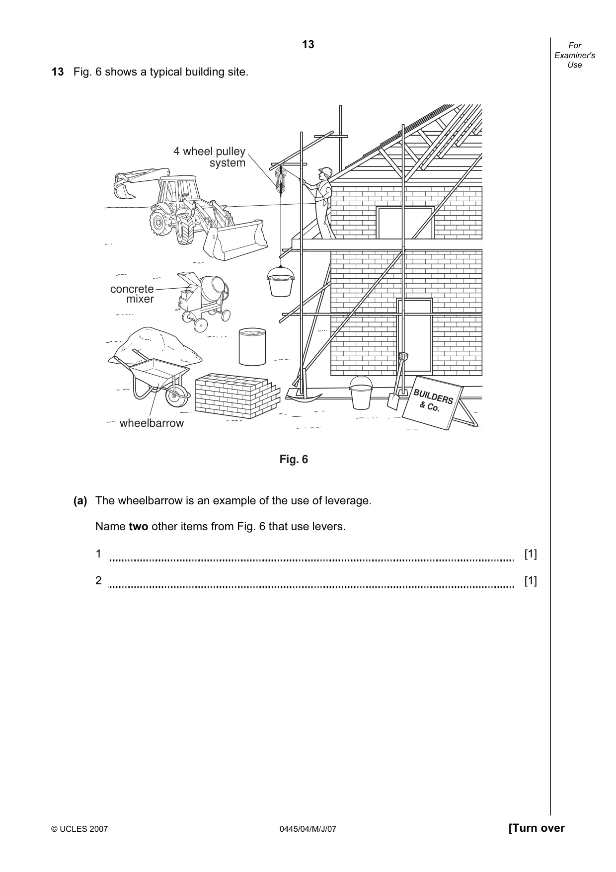 Cambridge IGCSE Design and Technology 0445 2007 May/June Paper 4 · Variant 1 question paper, page 13 of 20