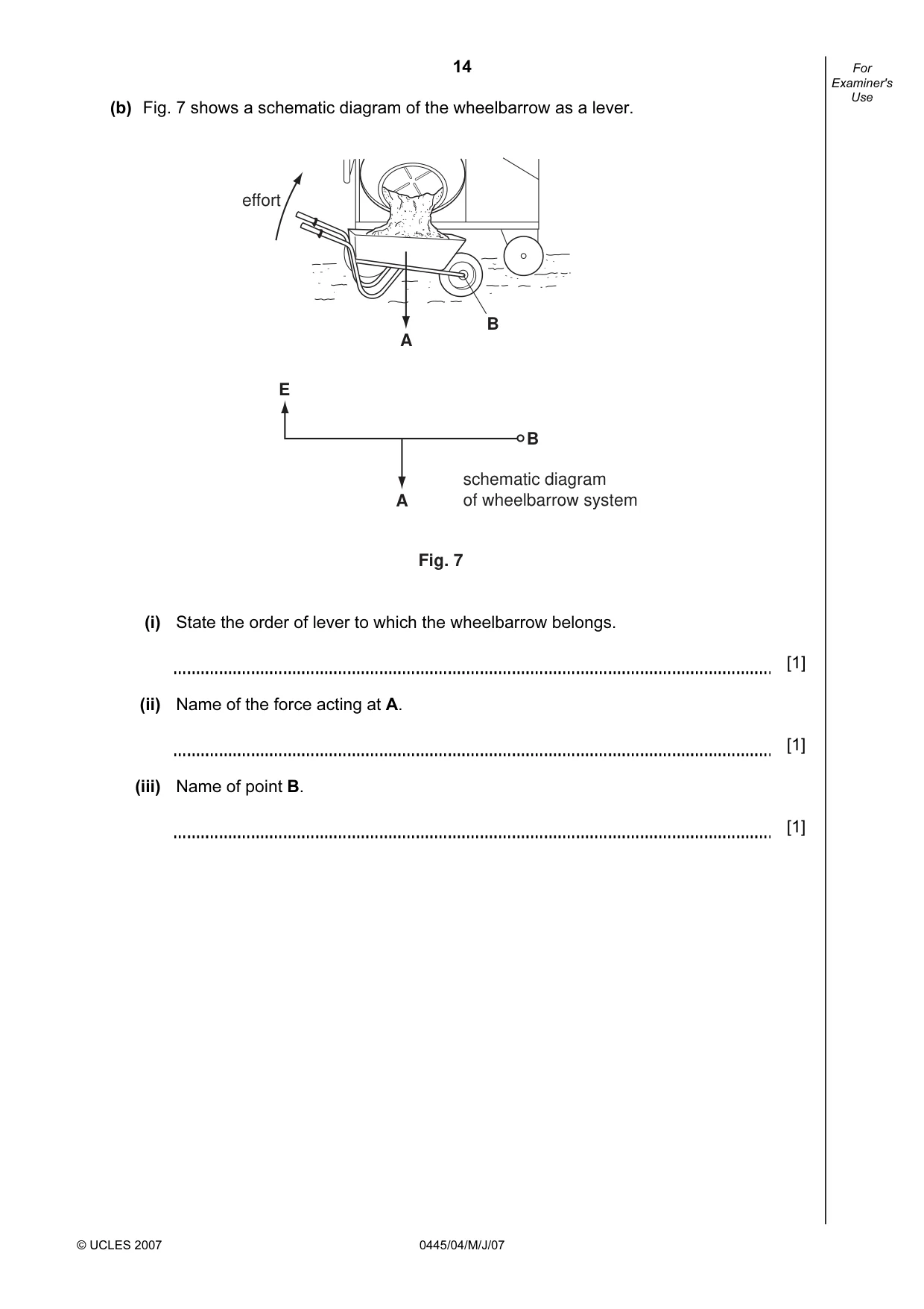 Cambridge IGCSE Design and Technology 0445 2007 May/June Paper 4 · Variant 1 question paper, page 14 of 20