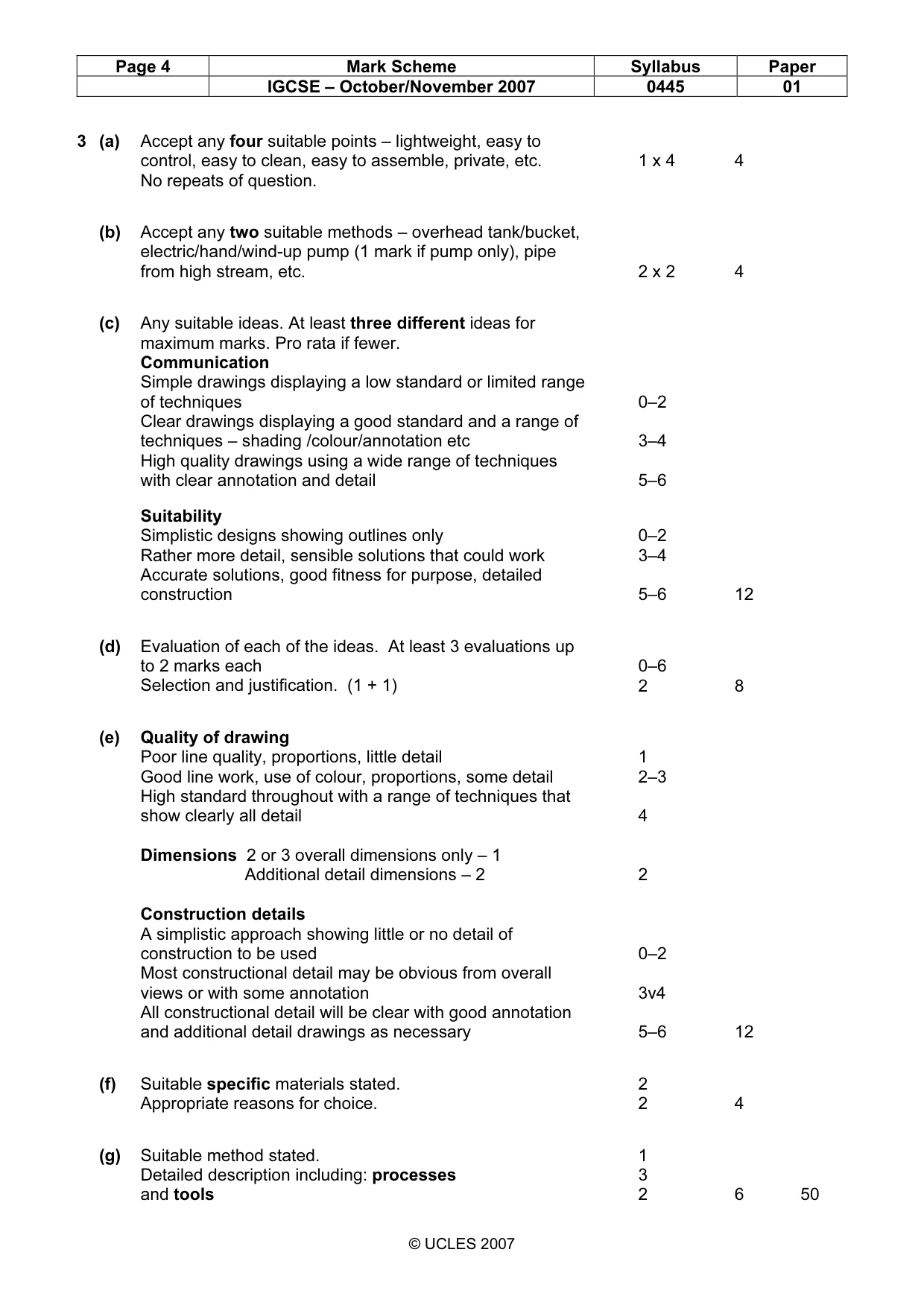Mark scheme, page 4 of 4