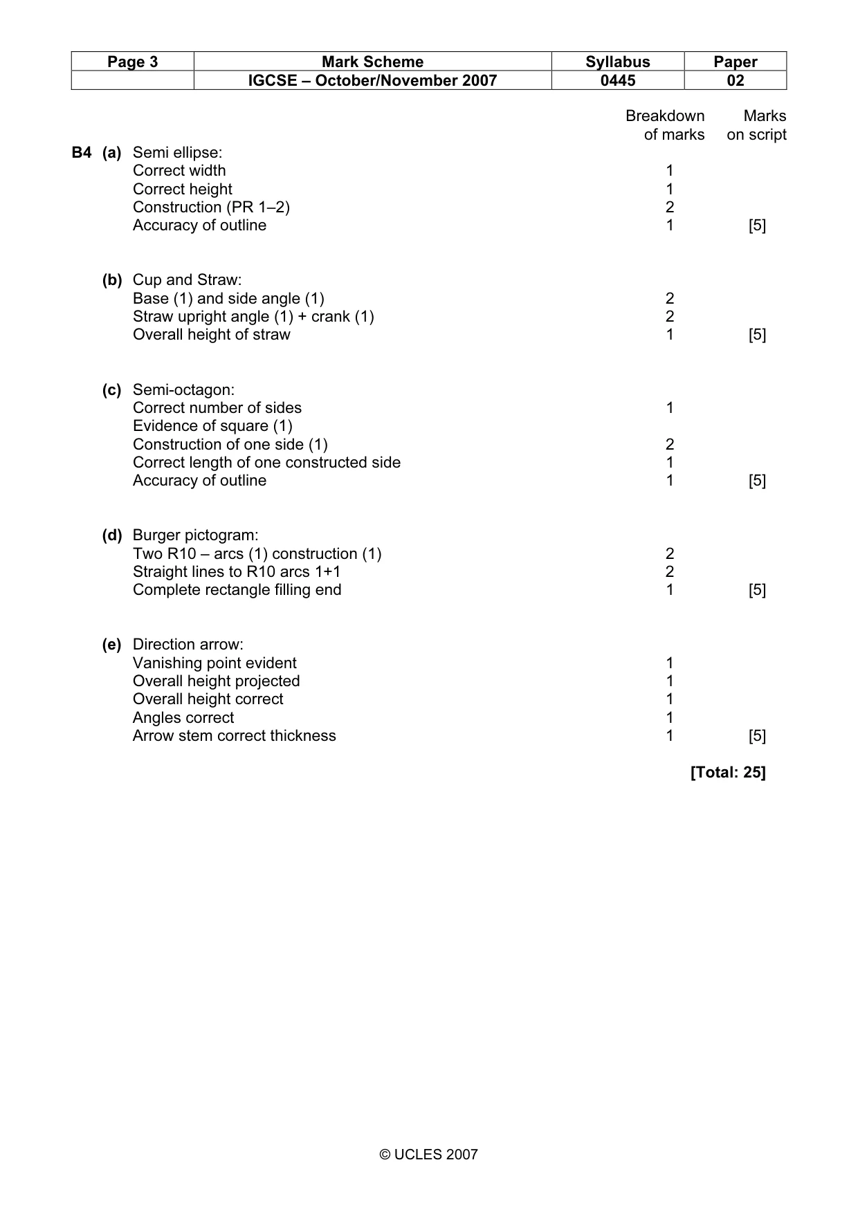 Mark scheme, page 3 of 4