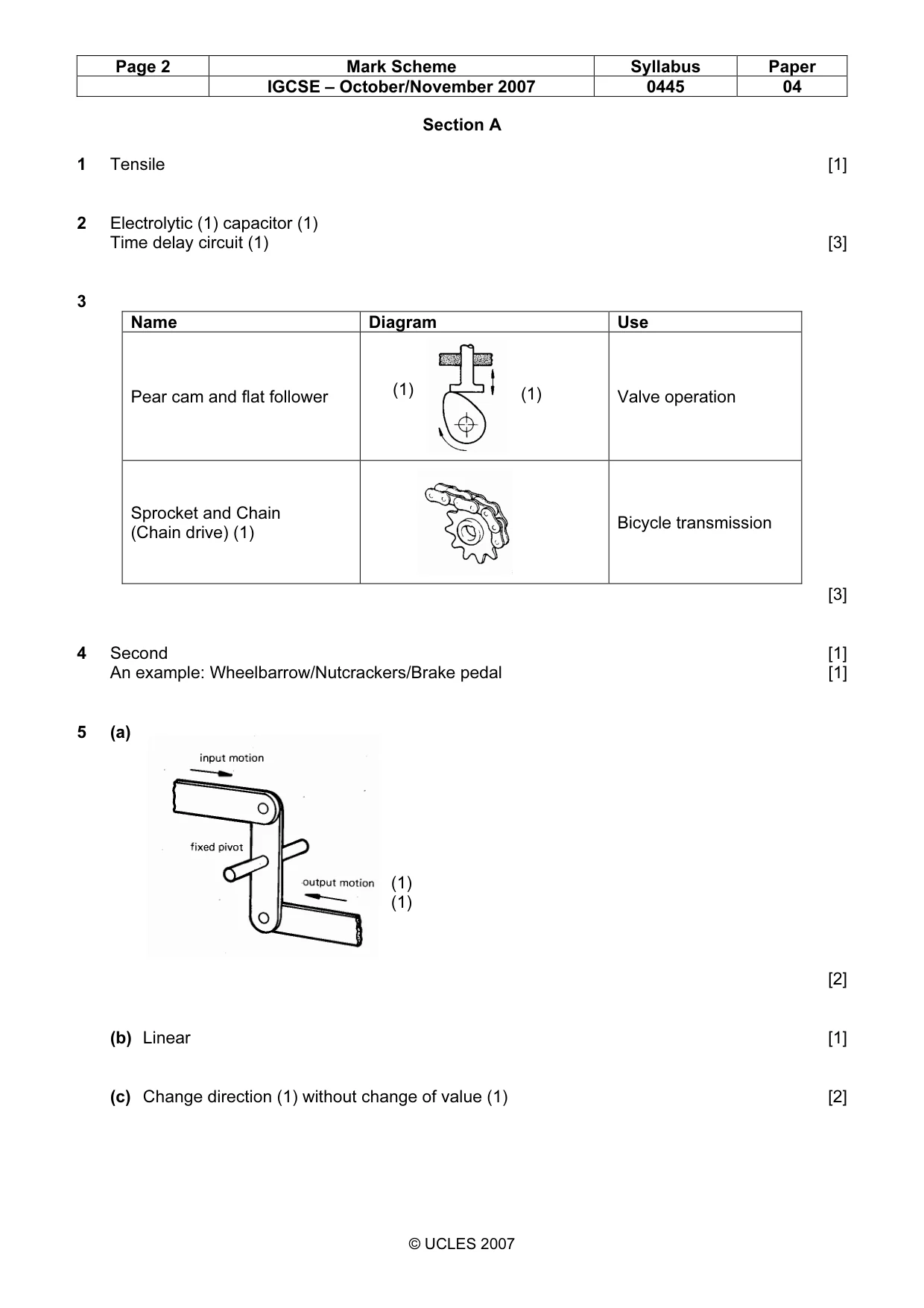 Mark scheme, page 2 of 6