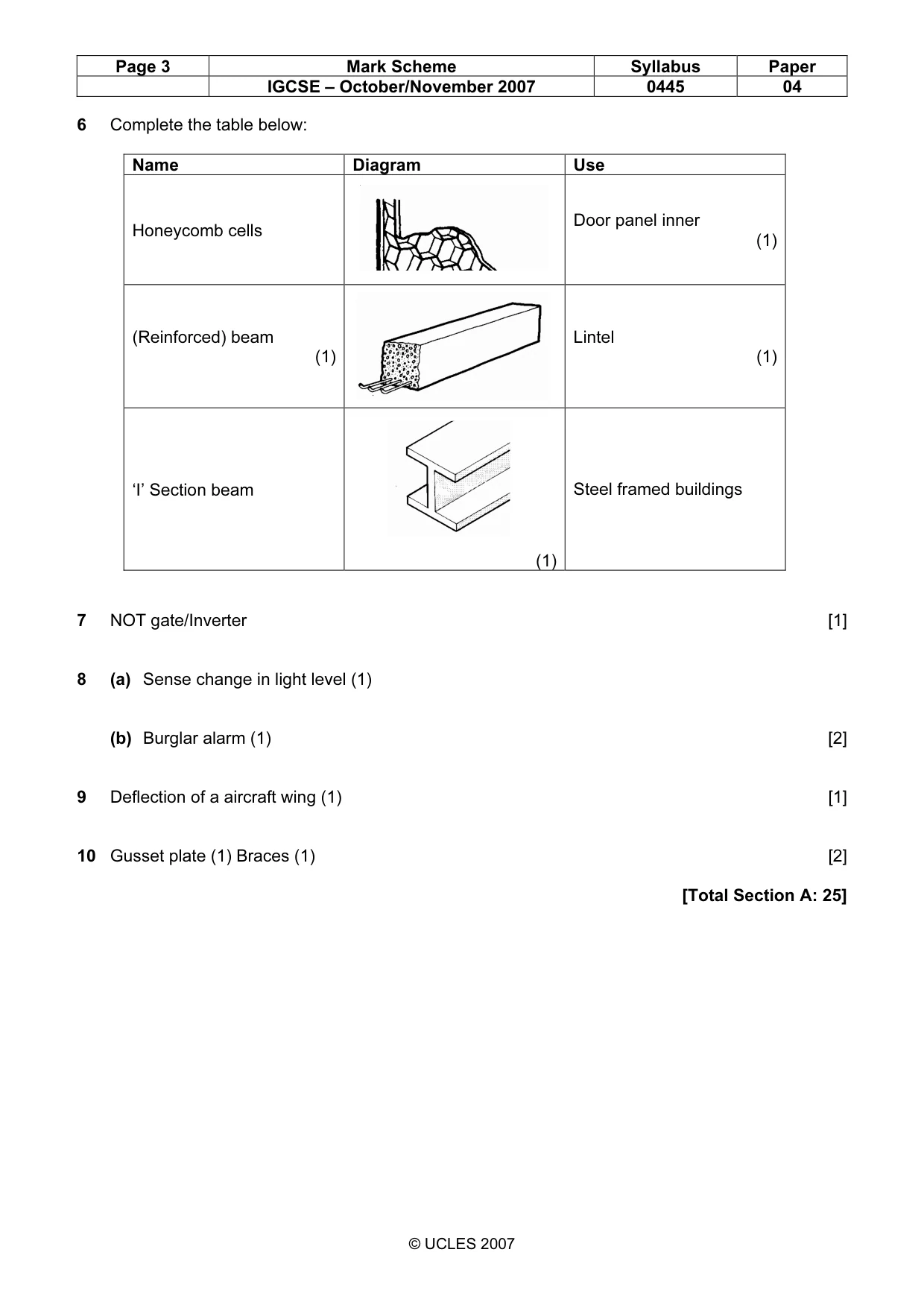 Mark scheme, page 3 of 6
