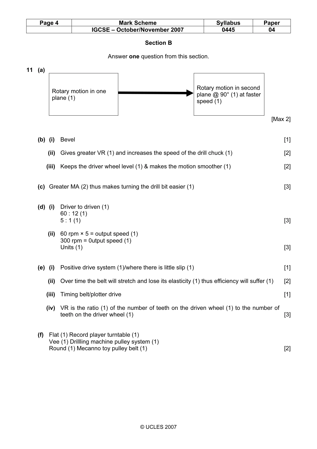 Mark scheme, page 4 of 6