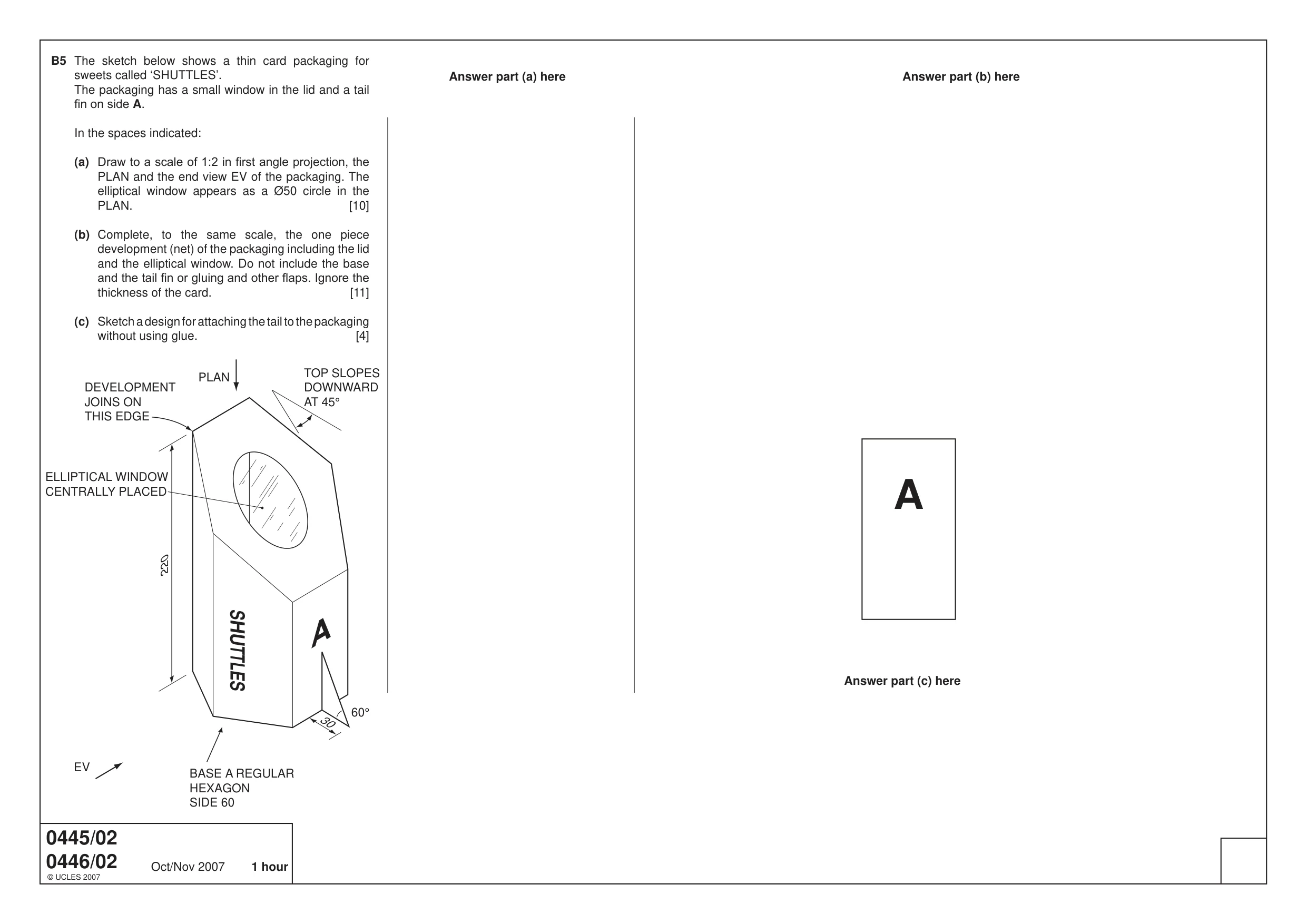 Cambridge IGCSE Design and Technology 0445 2007 Oct/Nov Paper 2 · Variant 1 question paper, page 4 of 4