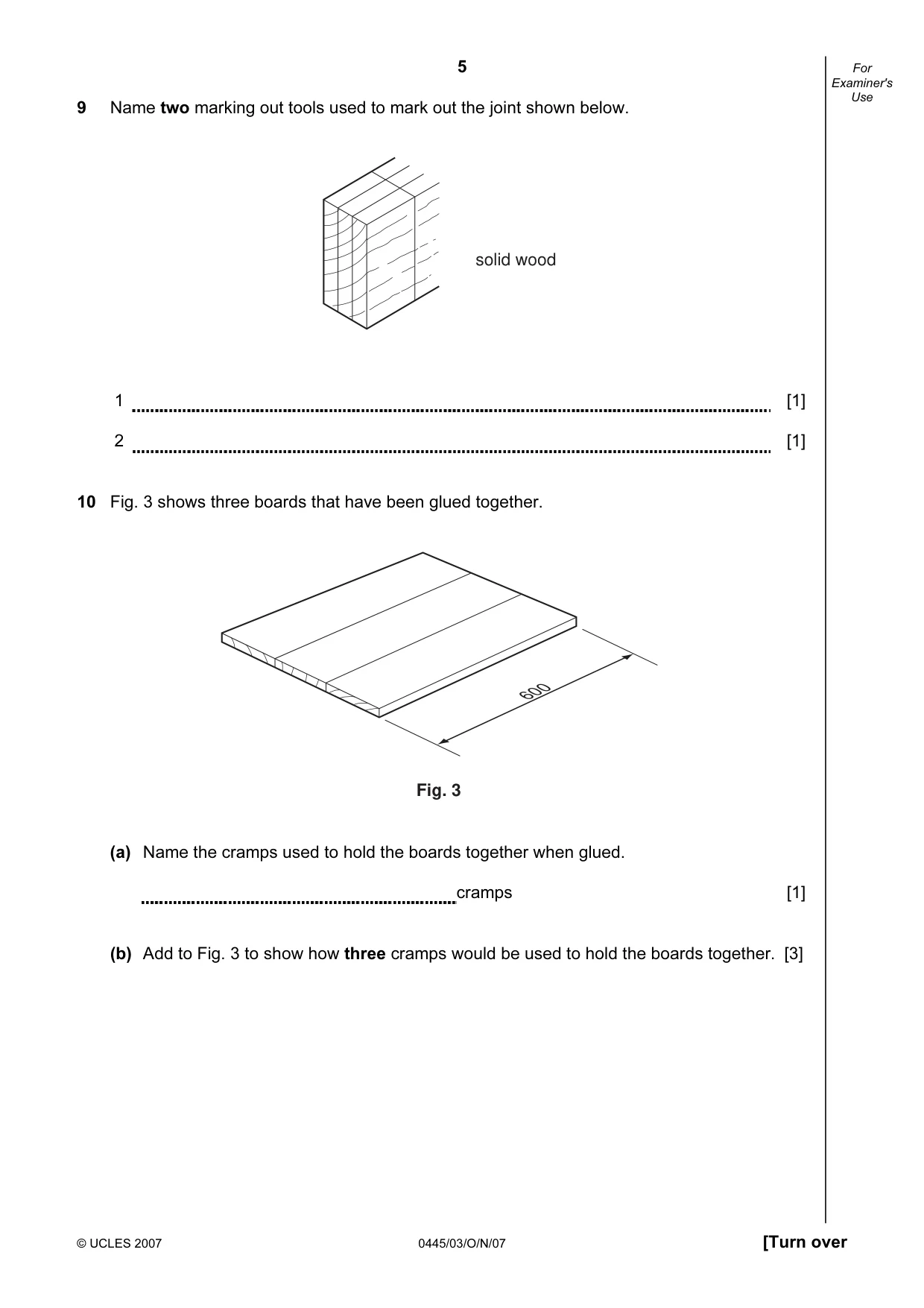 Cambridge IGCSE Design and Technology 0445 2007 Oct/Nov Paper 3 · Variant 1 question paper, page 5 of 16