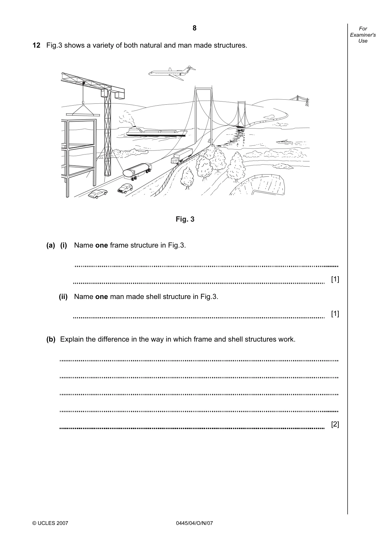 Cambridge IGCSE Design and Technology 0445 2007 Oct/Nov Paper 4 · Variant 1 question paper, page 8 of 16