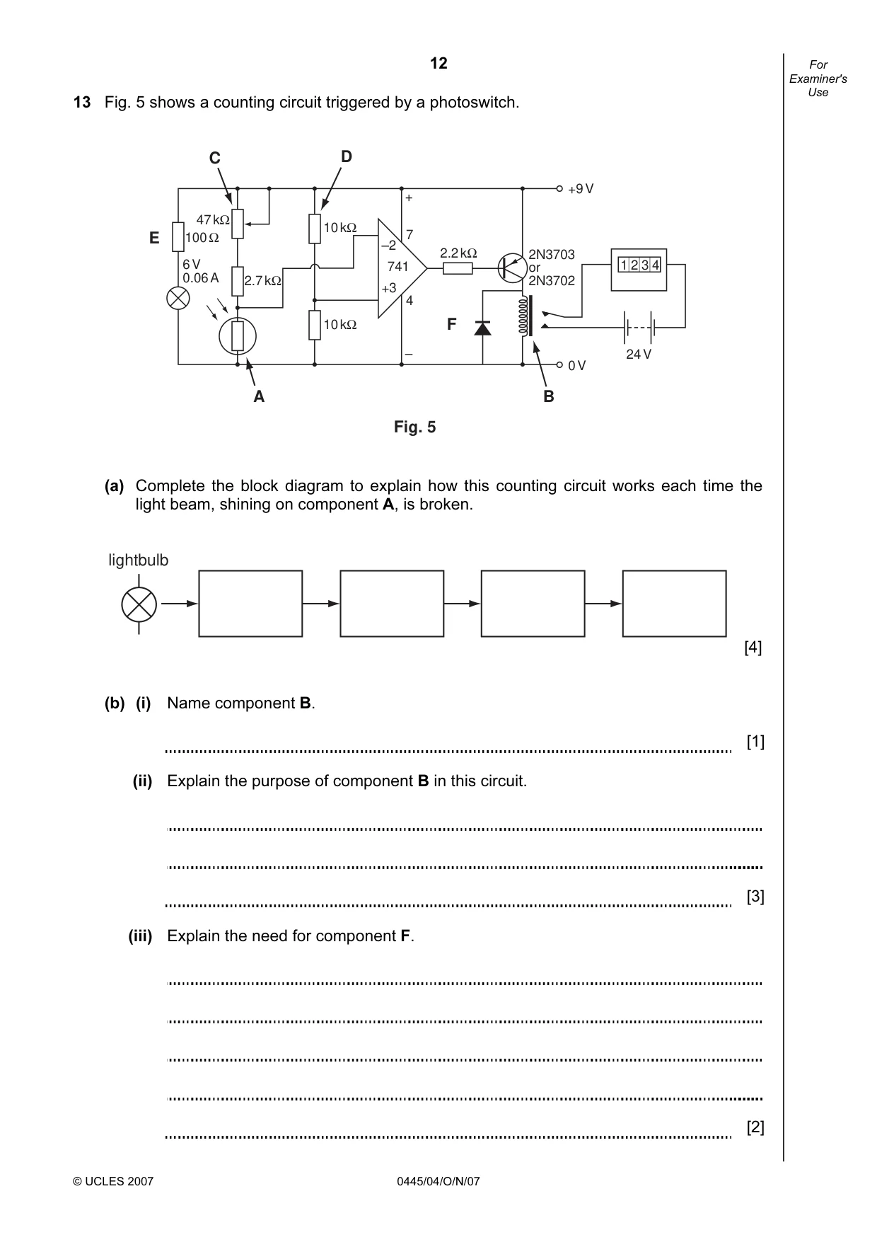 Cambridge IGCSE Design and Technology 0445 2007 Oct/Nov Paper 4 · Variant 1 question paper, page 12 of 16
