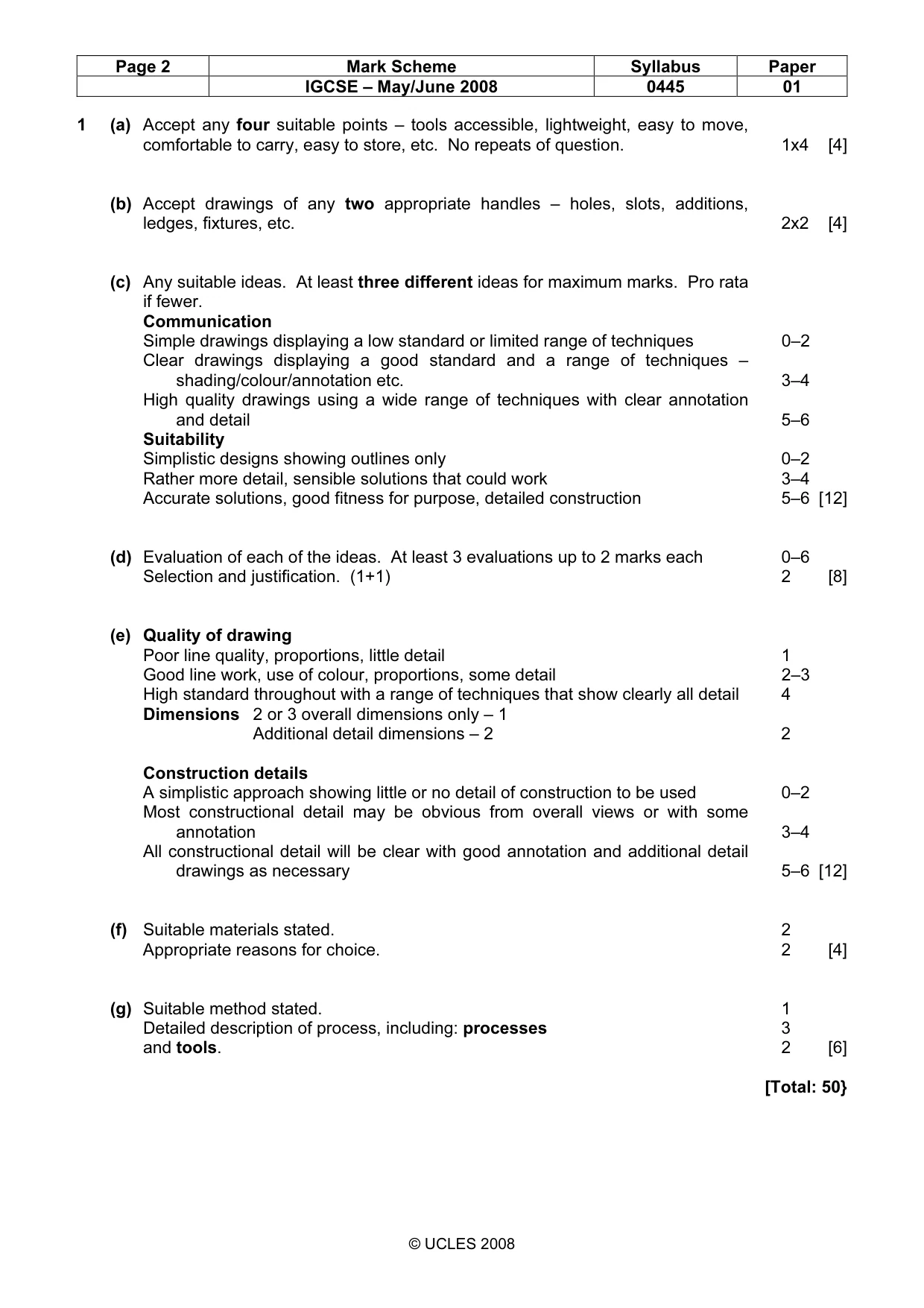 Mark scheme, page 2 of 4