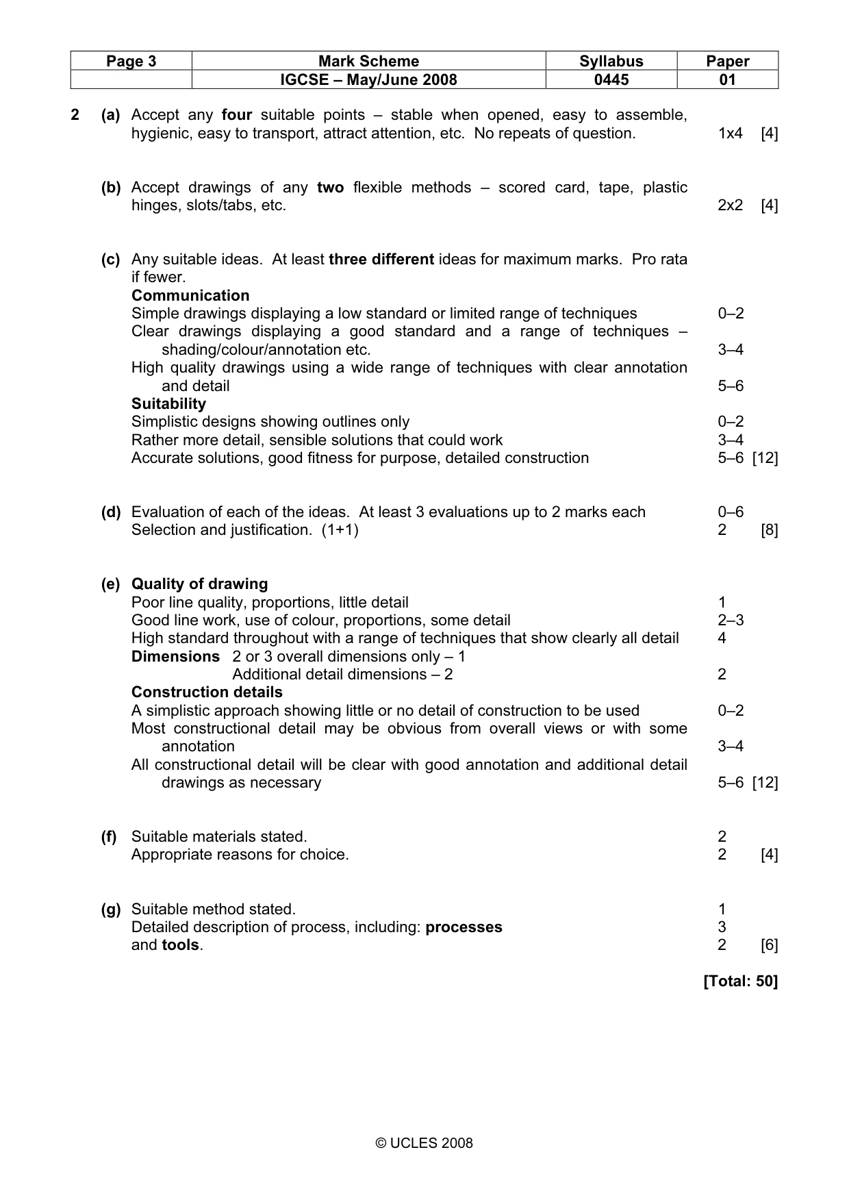 Mark scheme, page 3 of 4