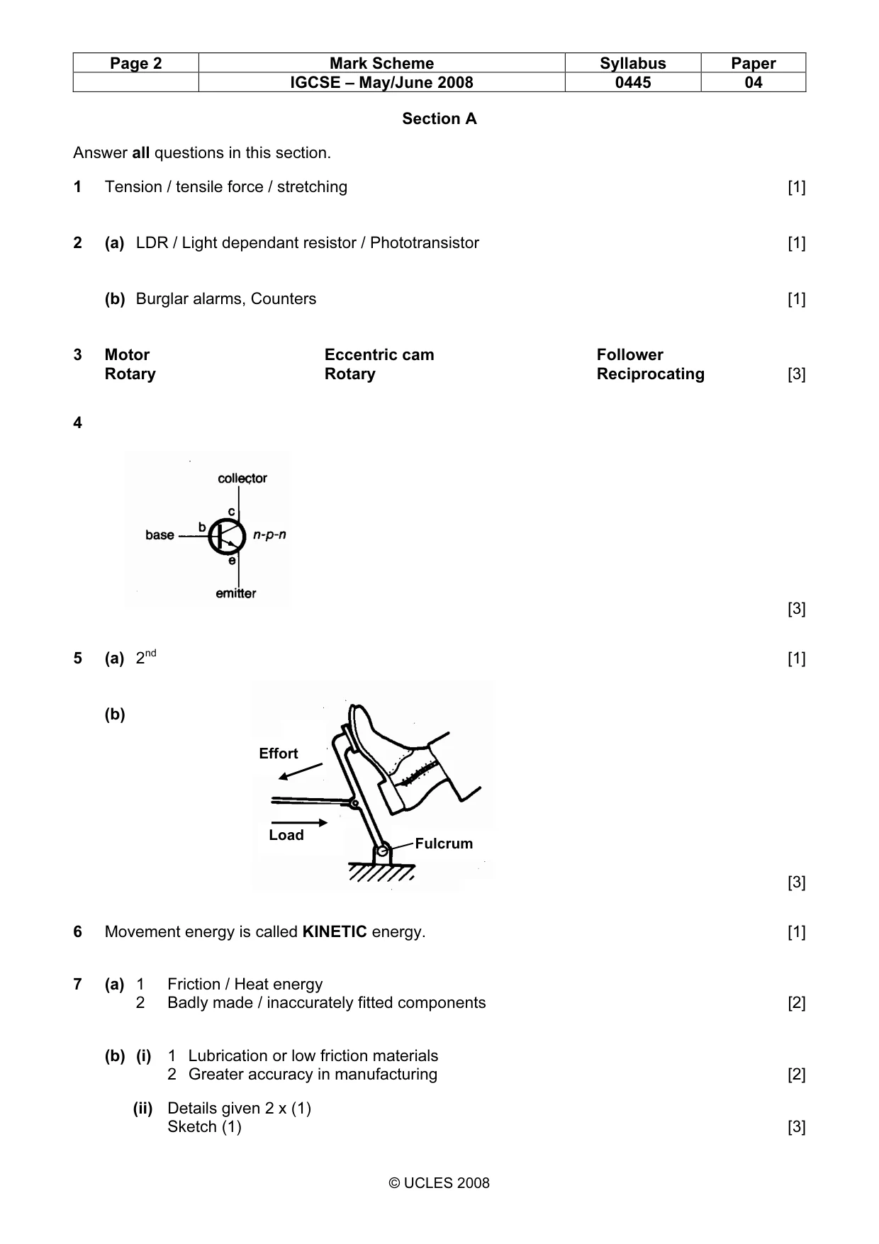Mark scheme, page 2 of 7